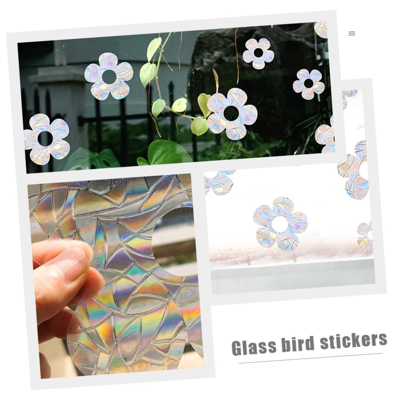 Cabilock 45 Stk kleines Blumenfenster merksam fensterbilder Fenstersticker terassentür Fensteraufkleber innen Blumenkunst Wandtattoo DIY-Aufkleber Anti-Kollisions-Glasaufkleber PVC Colorful