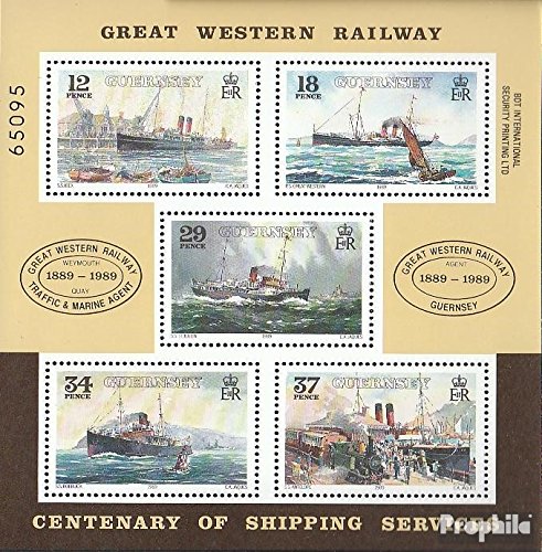 Prophila Collection GB - Guernesey Bloc 5 (complète.Edition.) Neuf avec Gomme Originale ** MNH 1989 Navigation (Timbres pour Les collectionneurs) Navigation/navires