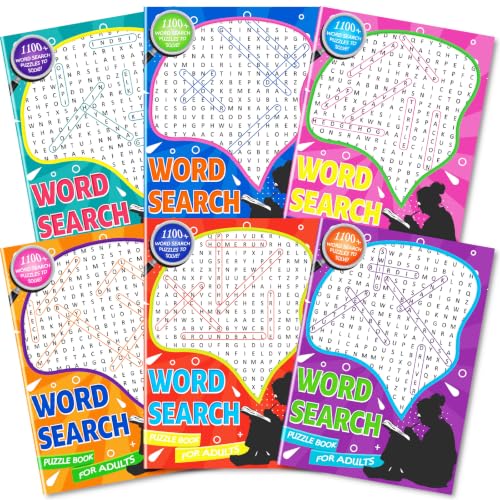 Kalysky 6 Large Print Word Search Books for Adults Wordsearch Puzzle Books