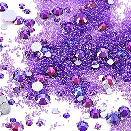 Dowarm DOWARM-FLATBACK RHINESTONES 2650 Pieces Glue Fix Glass Flat Back Crystal Rhinestones, 6 Sizes 1.5Mm - 6.5Mm, Flatback Crystals For Crafts Nail Face Art Clothes Jewelry, Round Loose Gemstones  thumb #4