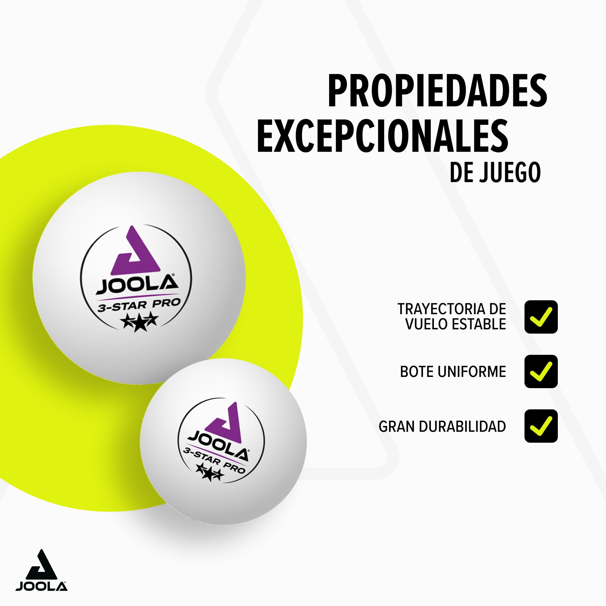 JOOLA Pelotas de Tenis de Mesa 3-Star, 3 Estrellas, para Interior y Exterior