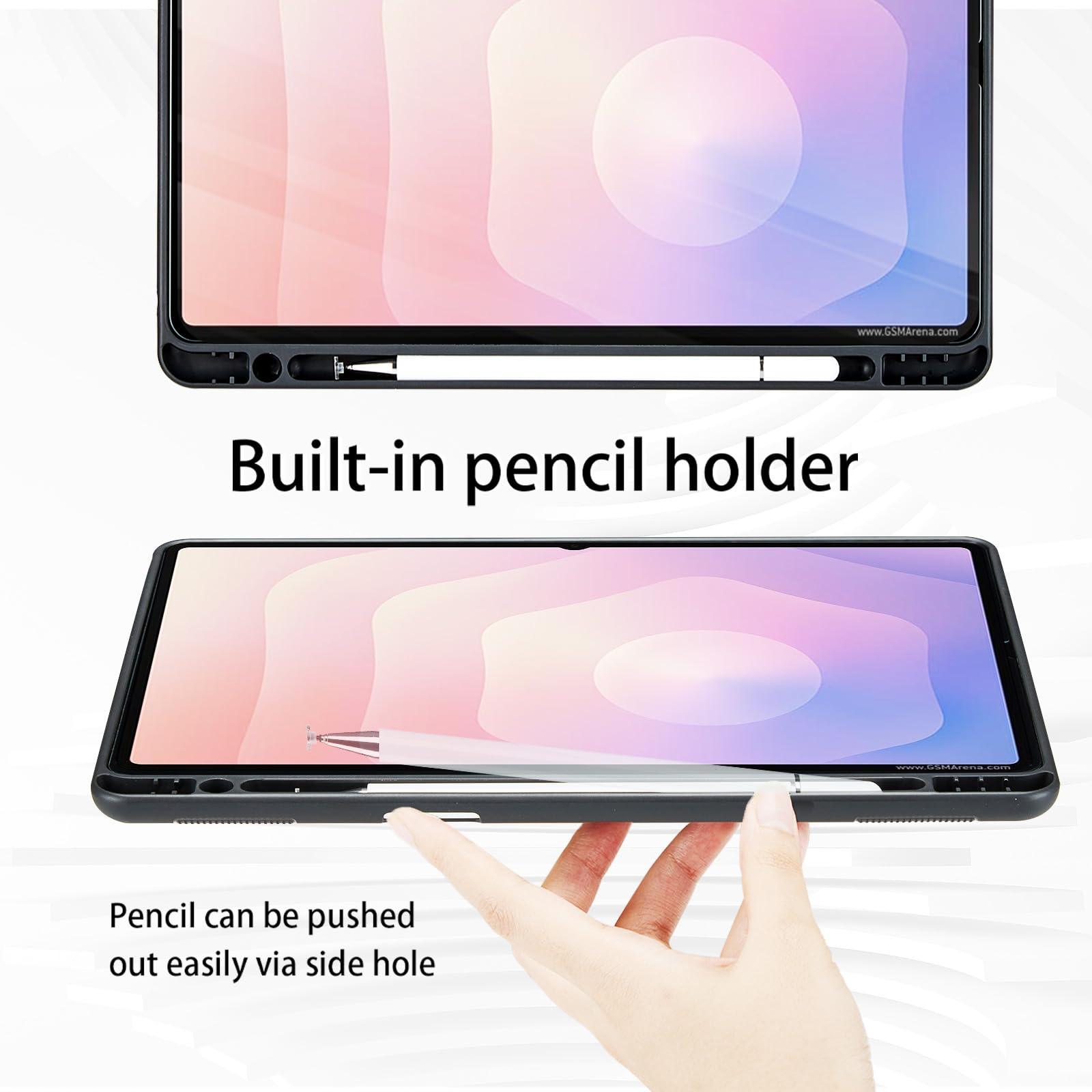 Étui Portefeuille pour Samsung Galaxy Tab S11 Ultra 2025 14,6", modèle SM-X930 / SM-X936B avec Porte-Stylo et Poche en Forme de S, étui Portefeuille Professionnel en Cuir PU avec Support pour