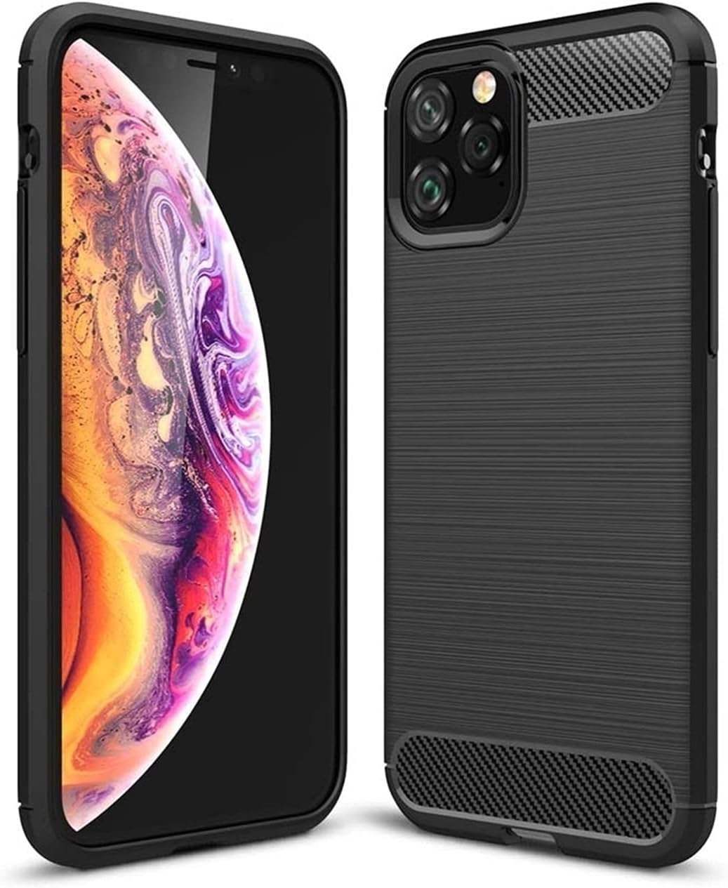 MYLPDZSW HHF cell phone Accessories Pattern TPU Phone Cover For iPhone 12 Pro Max 12 Mini, Cover Case For iPhone 11 Pro Max 11 Mini (Color : Black, Material : For 11 Pro 5.8inch)