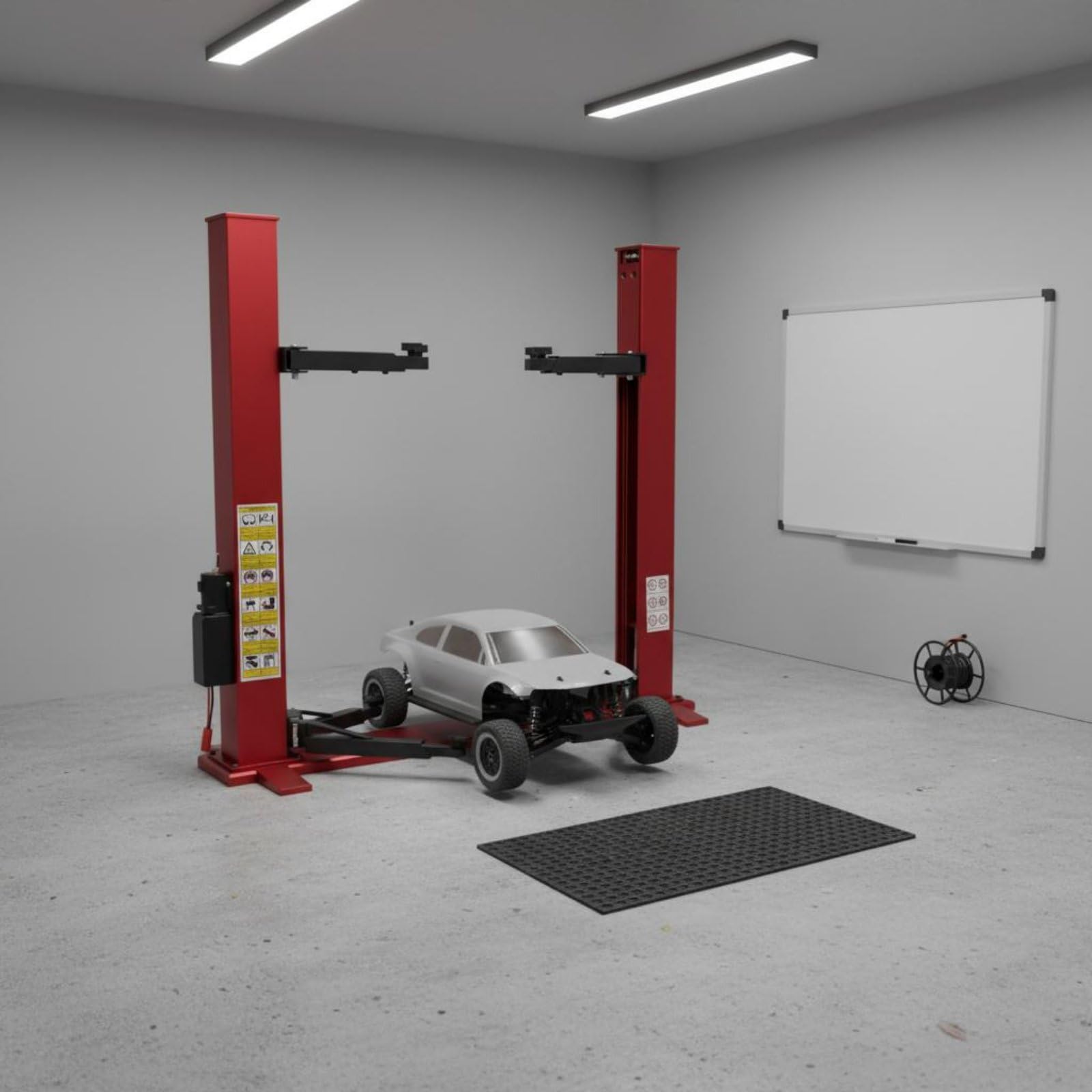 Simulation Vehicle Stand Ascensore Colonne Modellismo Supporto Auto Base Metallo Sollevatore Motorizzato Adatto per Diorama Garage Mostra Modellini Officina, Rosso