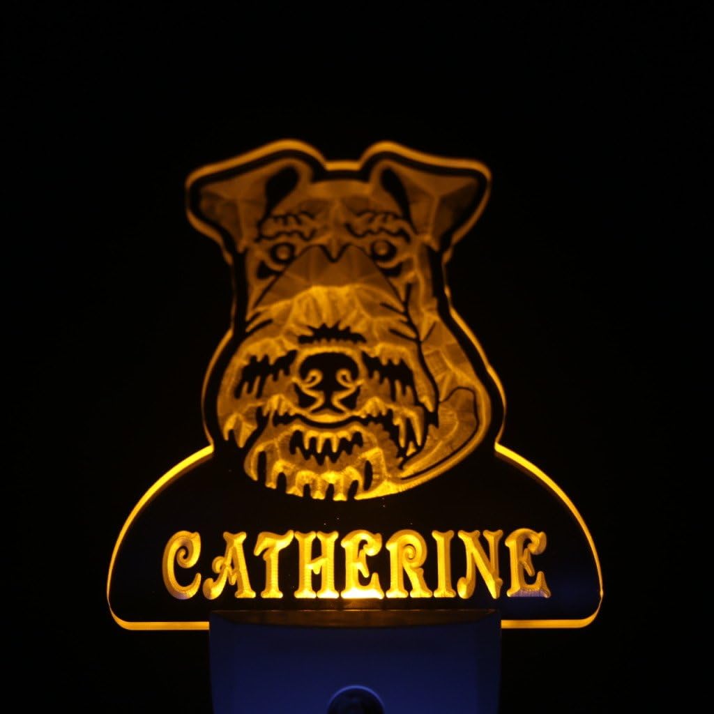 ADVPRO ws1095-tm Wire Fox Terrier Personalized Night Light Name Day/Night Sensor LED Sign