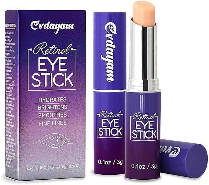 Caffeine Eye Cream Stick – Under Brightener for Dark Circles Under Eye Treatment, Puffiness Bags, Wrinkles & Fine Lines, 2 Pack