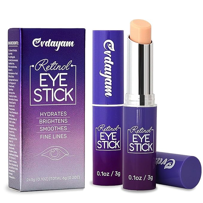 Eye Cream Augencreme Stick gegen dunkle Ringe & Schwellungen – Under Eye Balm Stick with Caffeine – Eye Brightener for Eye Bags, Wrinkles, Fine Lines – 2er-Pack