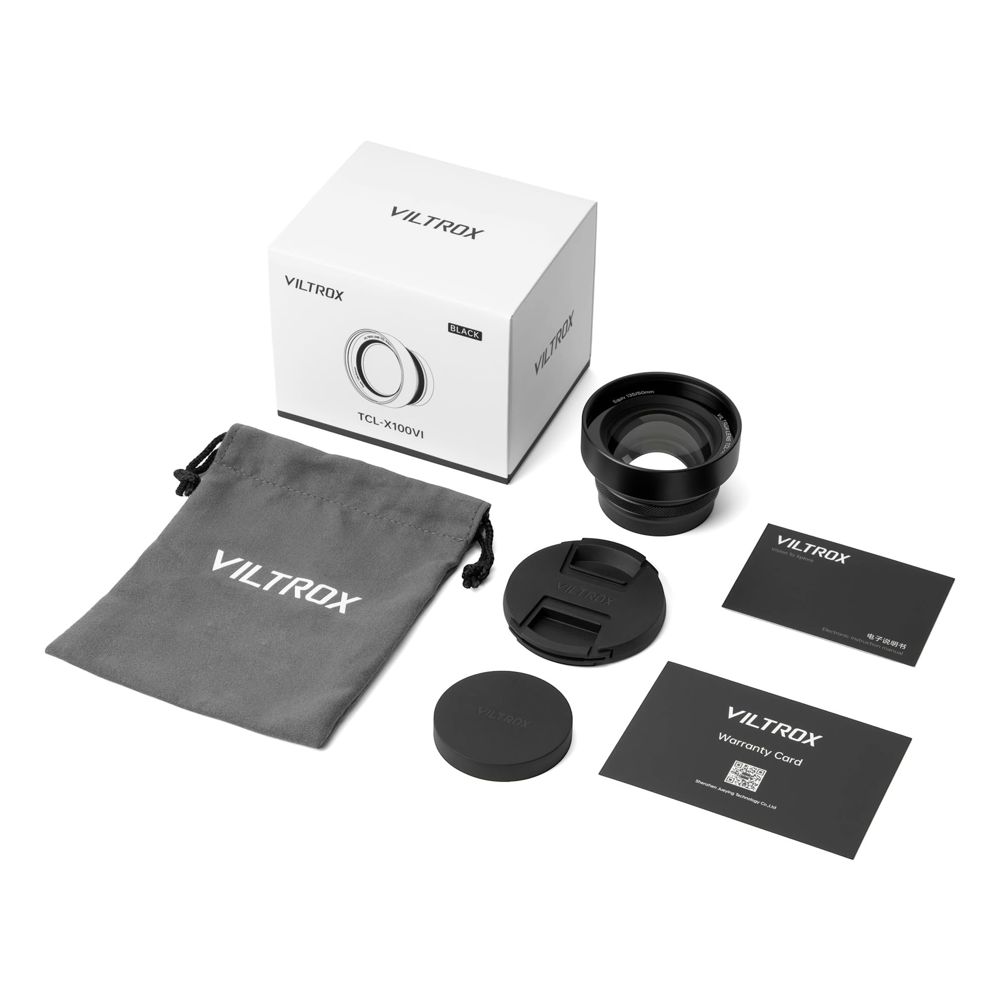 VILTROX TCL-X100 VI Obiettivo di Conversione Tele, 1.4X - Obiettivo Telefoto in Metallo con Riconoscimento Automatico per Fujifilm X100VI X100V X100F, Colore Nero