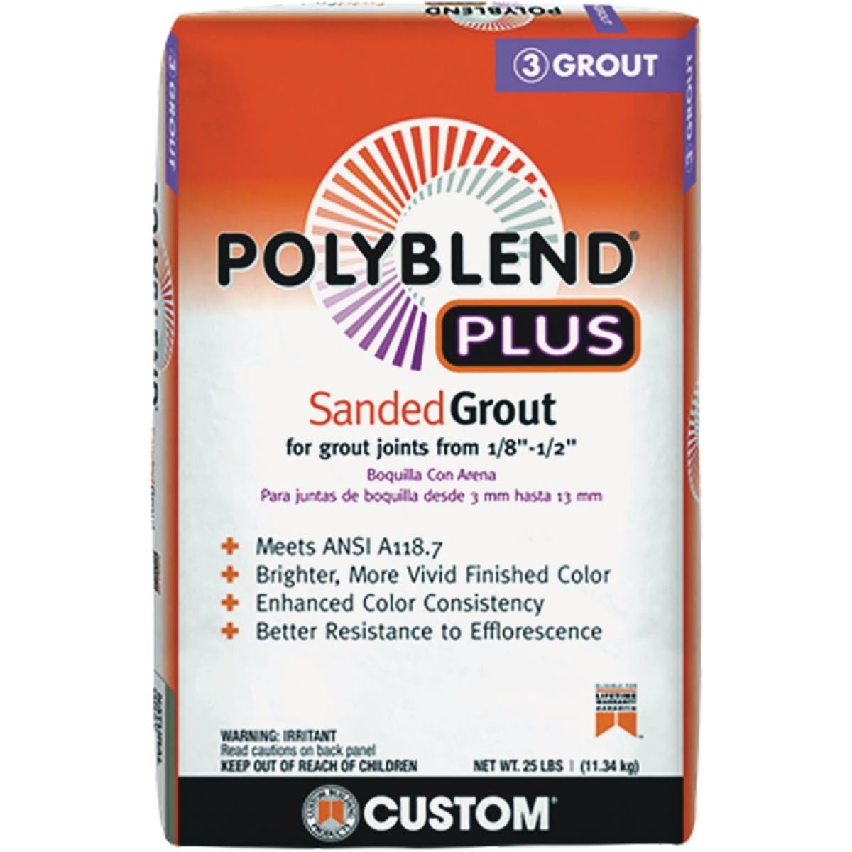Grout Customs POLYBLEND Plus Sanded 25LB Bag (Brown Velvet 647)