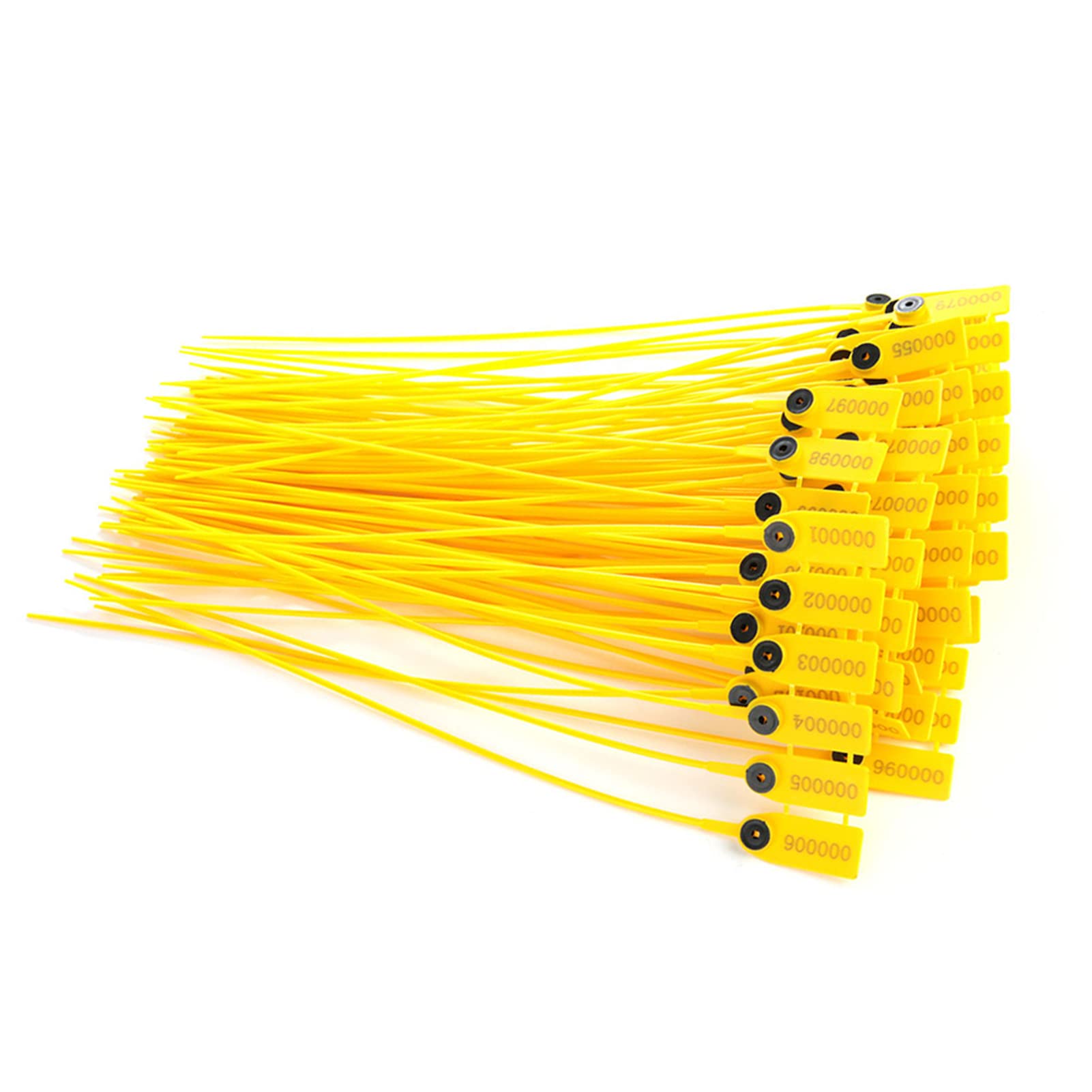 oceanside 100 Pièces Jaune Paquet Camion De Transport en Plastique Sceau De Sécurité 40 Cm étiquette Attaches De Câble avec Numéro étiquettes en Plastique