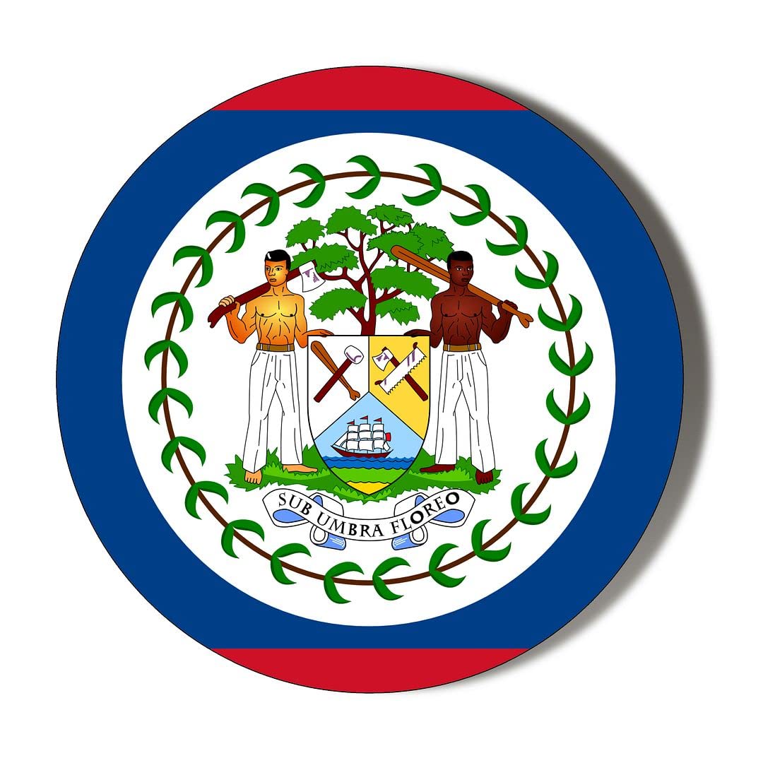 Gift Insanity White Belize Flag 38Mm Round Fridge Magnet