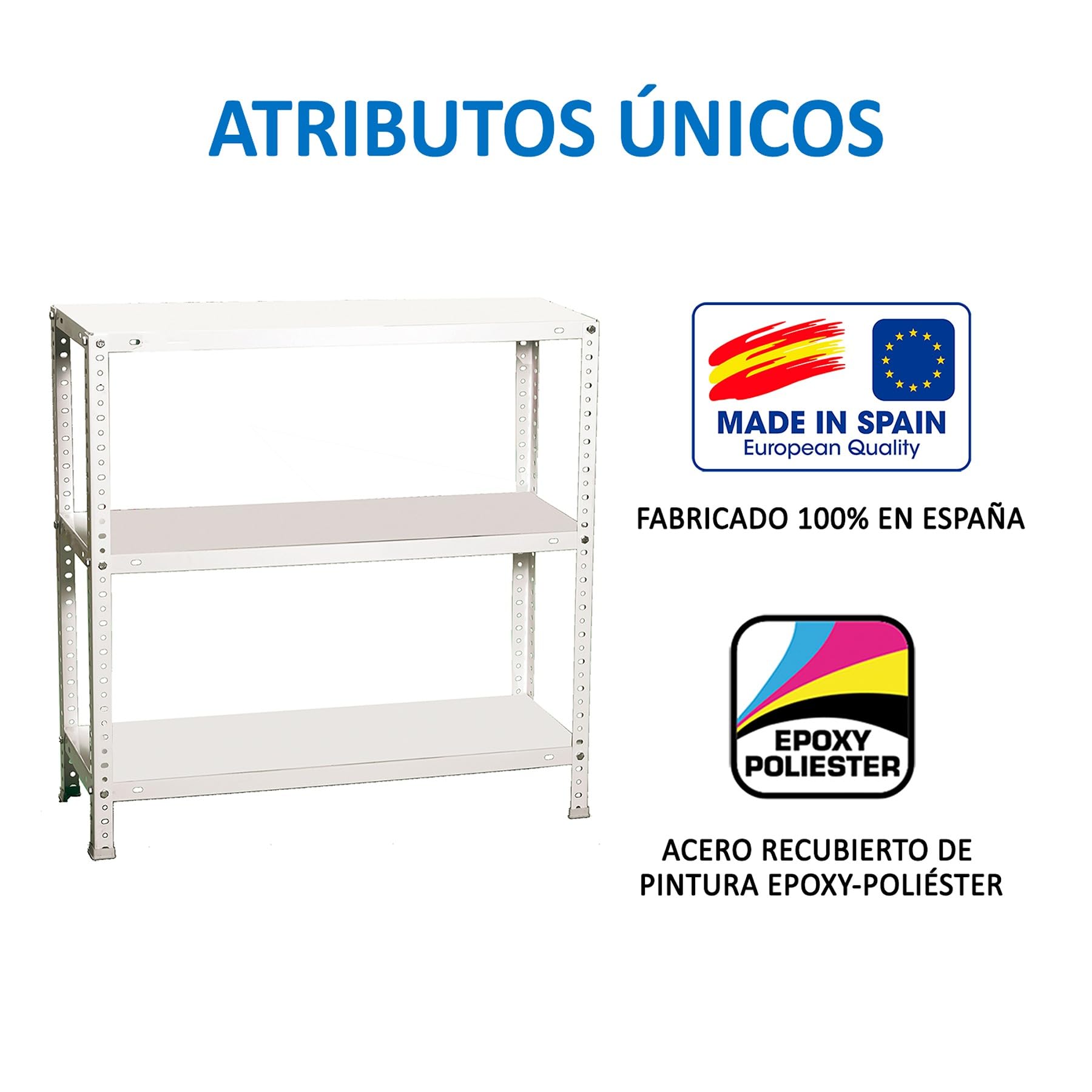 Simon Rack Scaffale Metallo Garage e 3 Ripiani, Capacità di Carico 100 kg e Punto di Flessione, 1000x1000x500 mm, Metallo, Scaffalatura per Garage, Bianco - Comfort