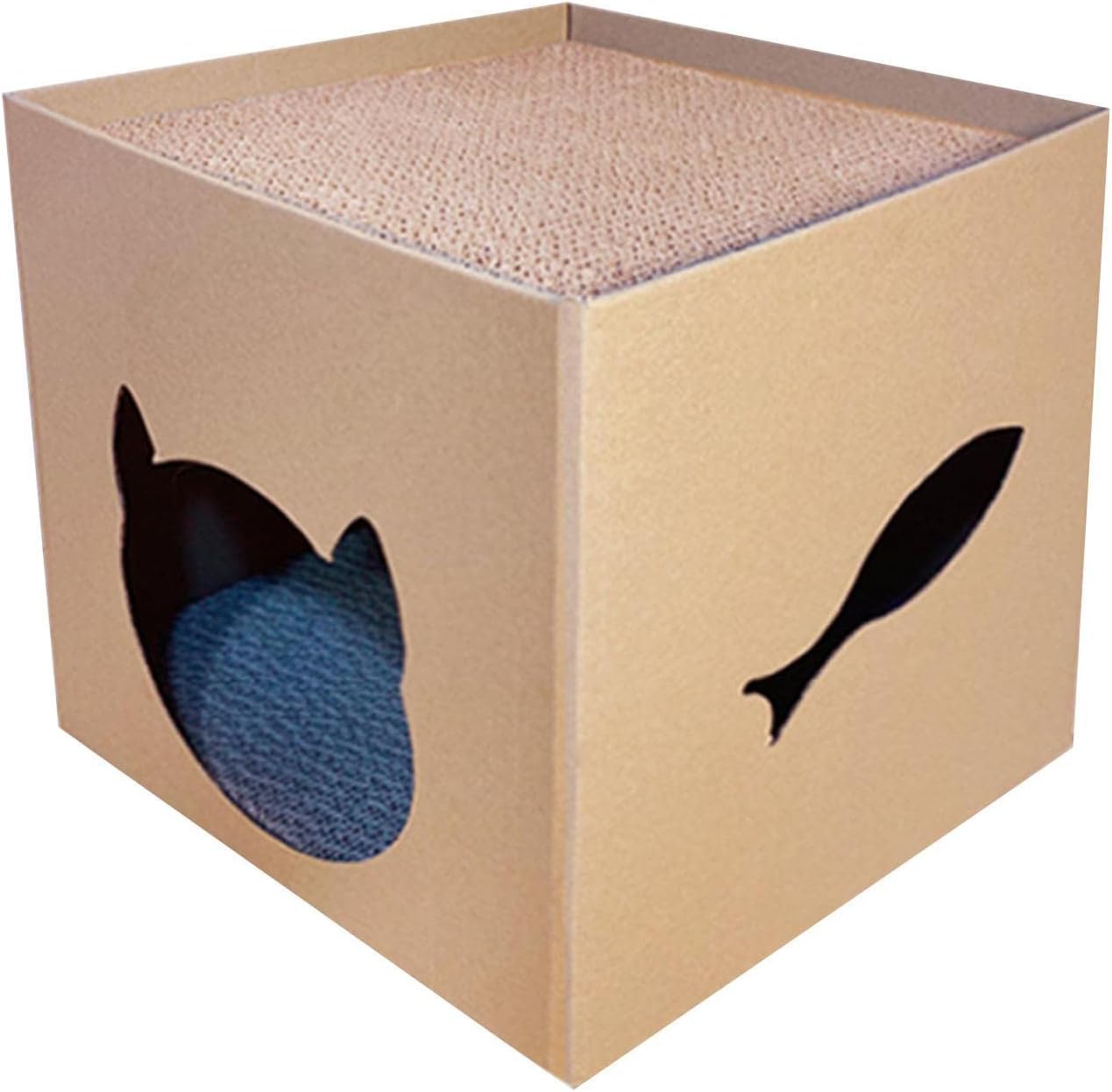 Cat Cardboard House, Cat Scratcher Box House, Cat House with Scratching