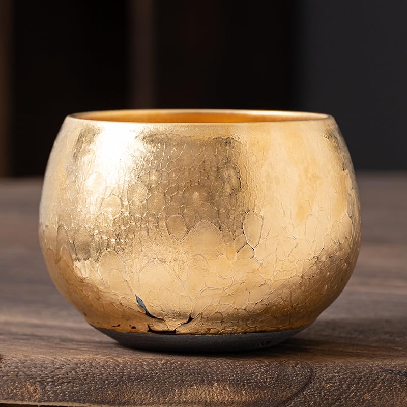 Tazas de té Pequeñas Cuenco de té dorado artesanal, taza anfitrión, tazón Song Yu Taza de té de Kungfu