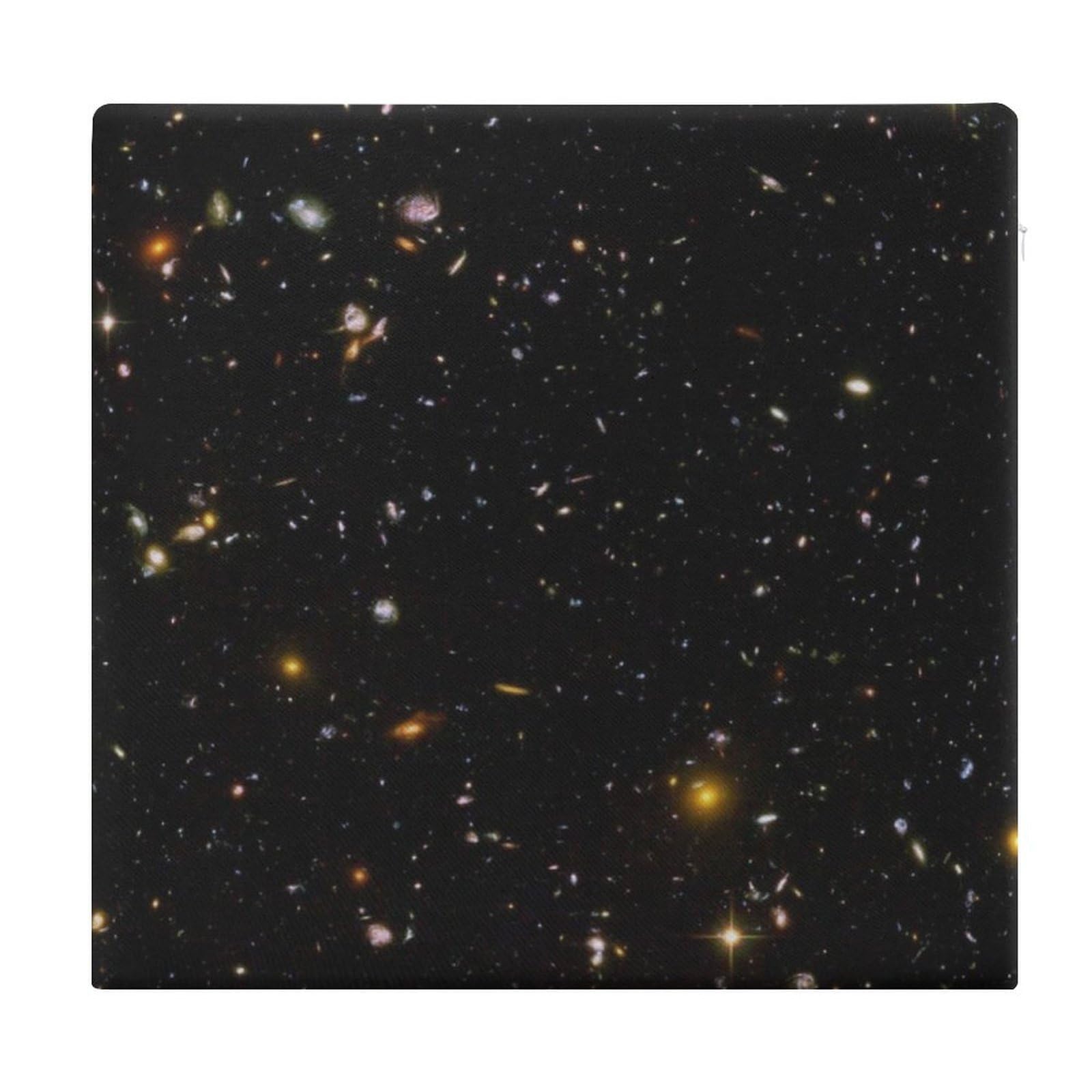 JZemdybill Chair Pad, Starry Sky Black Glitter Seat Pad, Square Chair Cushion for Yoga Living Room Balcony