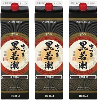 芋焼酎 さつま黒若潮 25度 1800ml パック×3本 若潮酒造 いも焼酎 鹿児島 焼酎 酒 お酒