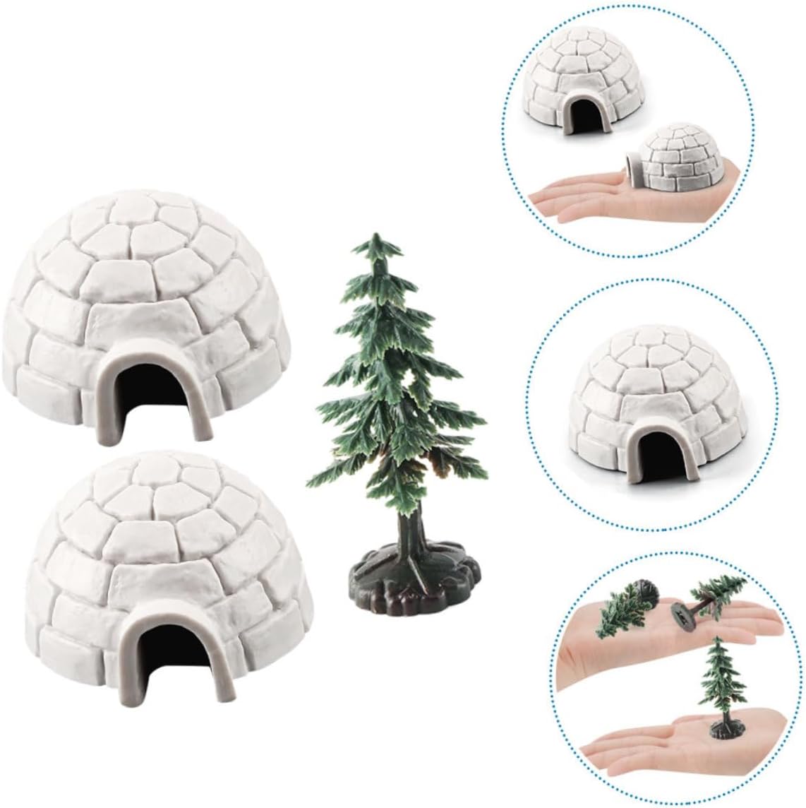 1set Artificial Ice House Model Realistic Ice House Decor Mini Christmas Trees Tabletop Decoration for -themed Displays and Holiday Decor