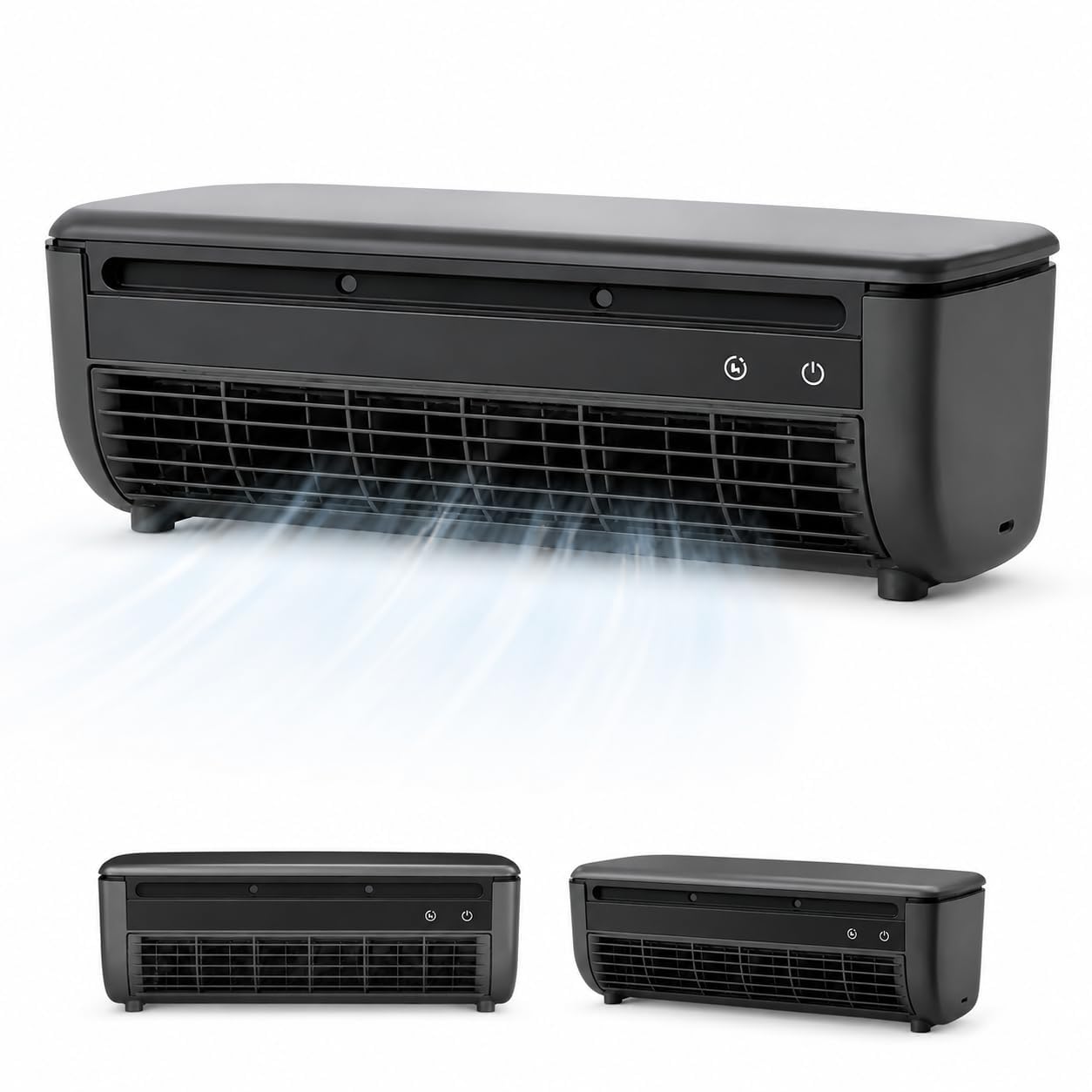 Mini climatiseur Split Compact, Refroidisseur Portable Rechargeable avec télécommande, unité de climatisation sans Conduit montée sur Mur sans fenêtre (Black)