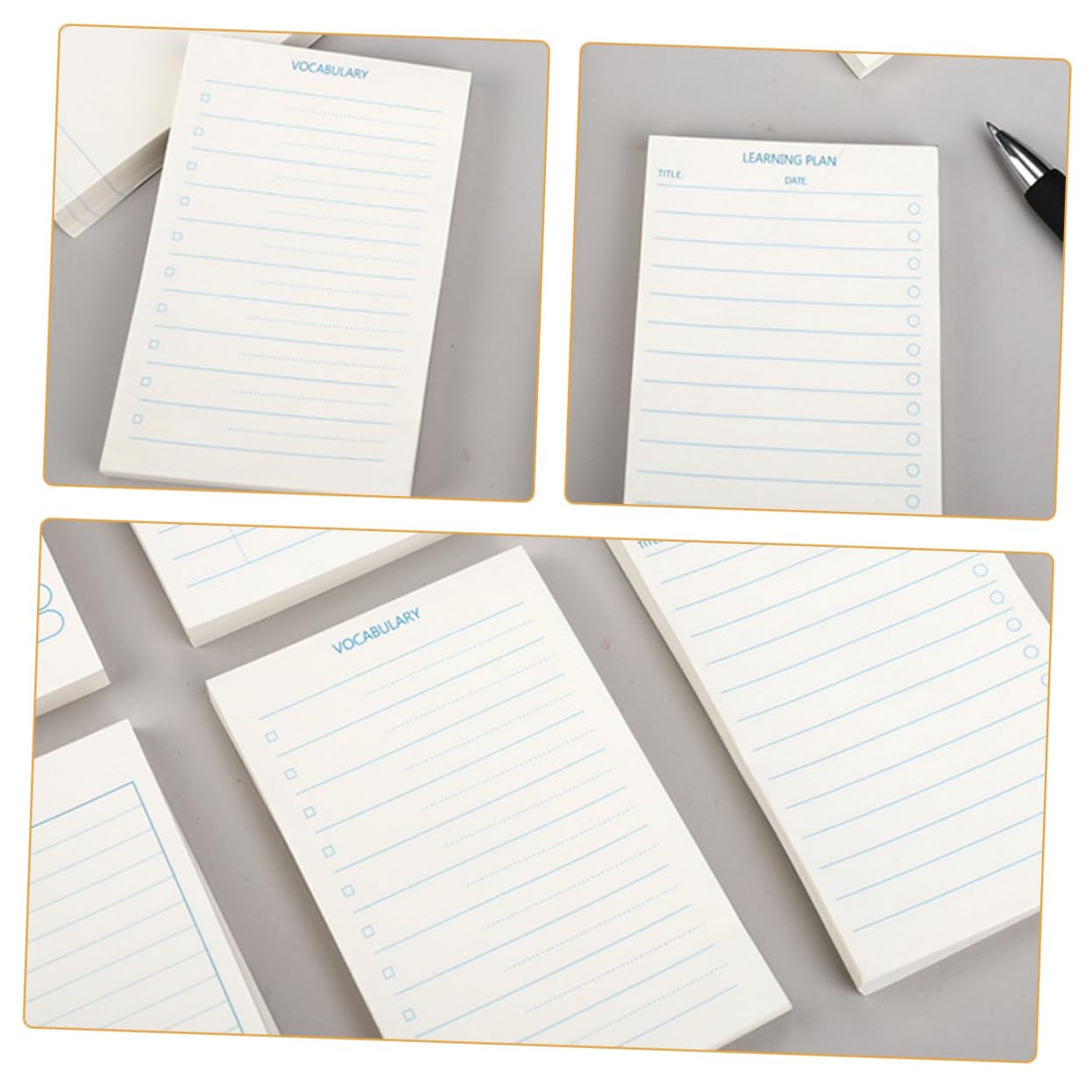 Angoily 2 Pièces Mots Portable Petits Blocs Notes Colorés avec Pages Lisses pour Mémos et Plans Étude Pratique pour Étudiants