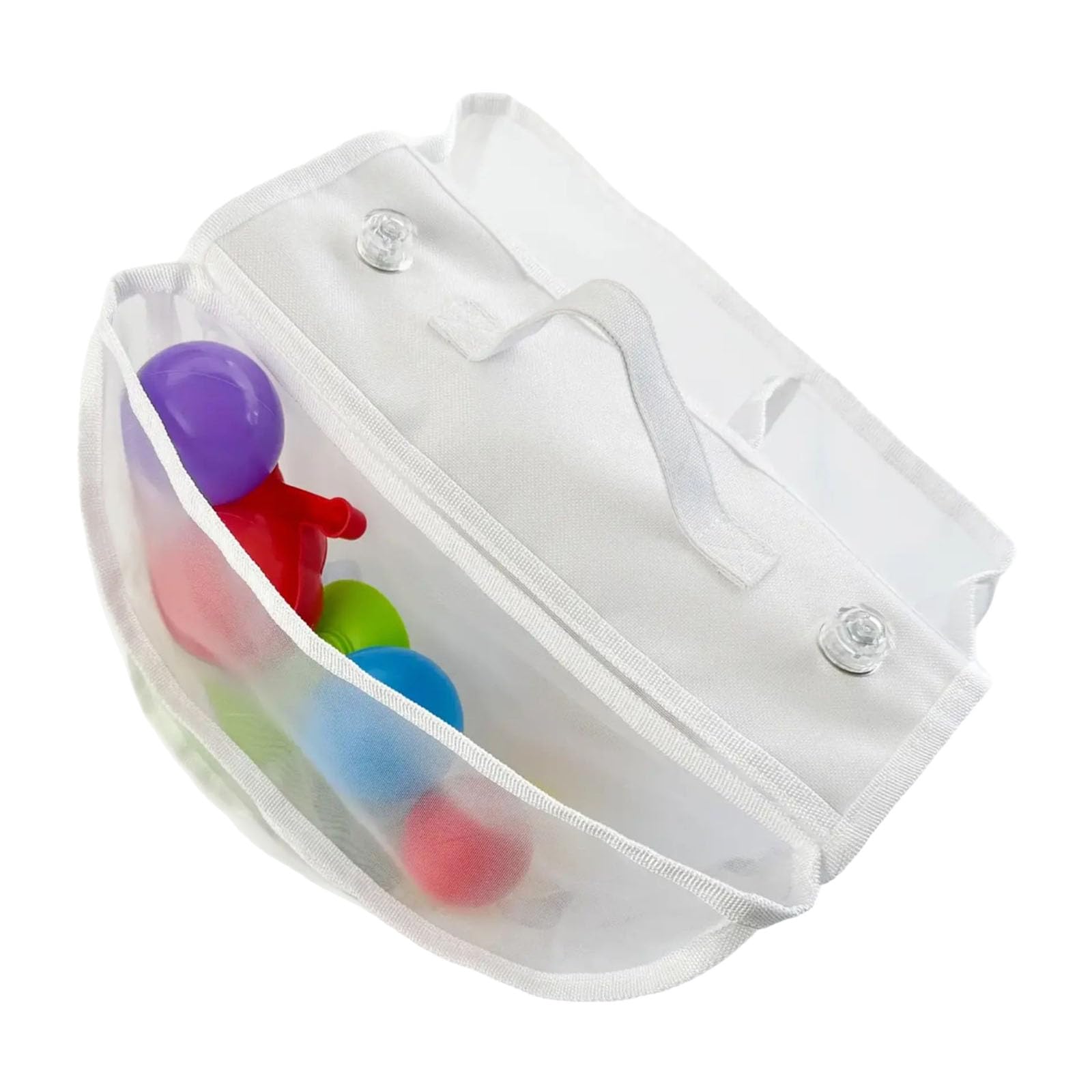 Strong Suction Double Layer Bath Toy Organiser Meshes Storage Bag for Wet Environment Polyester Container Bathroom Toy Net Bag