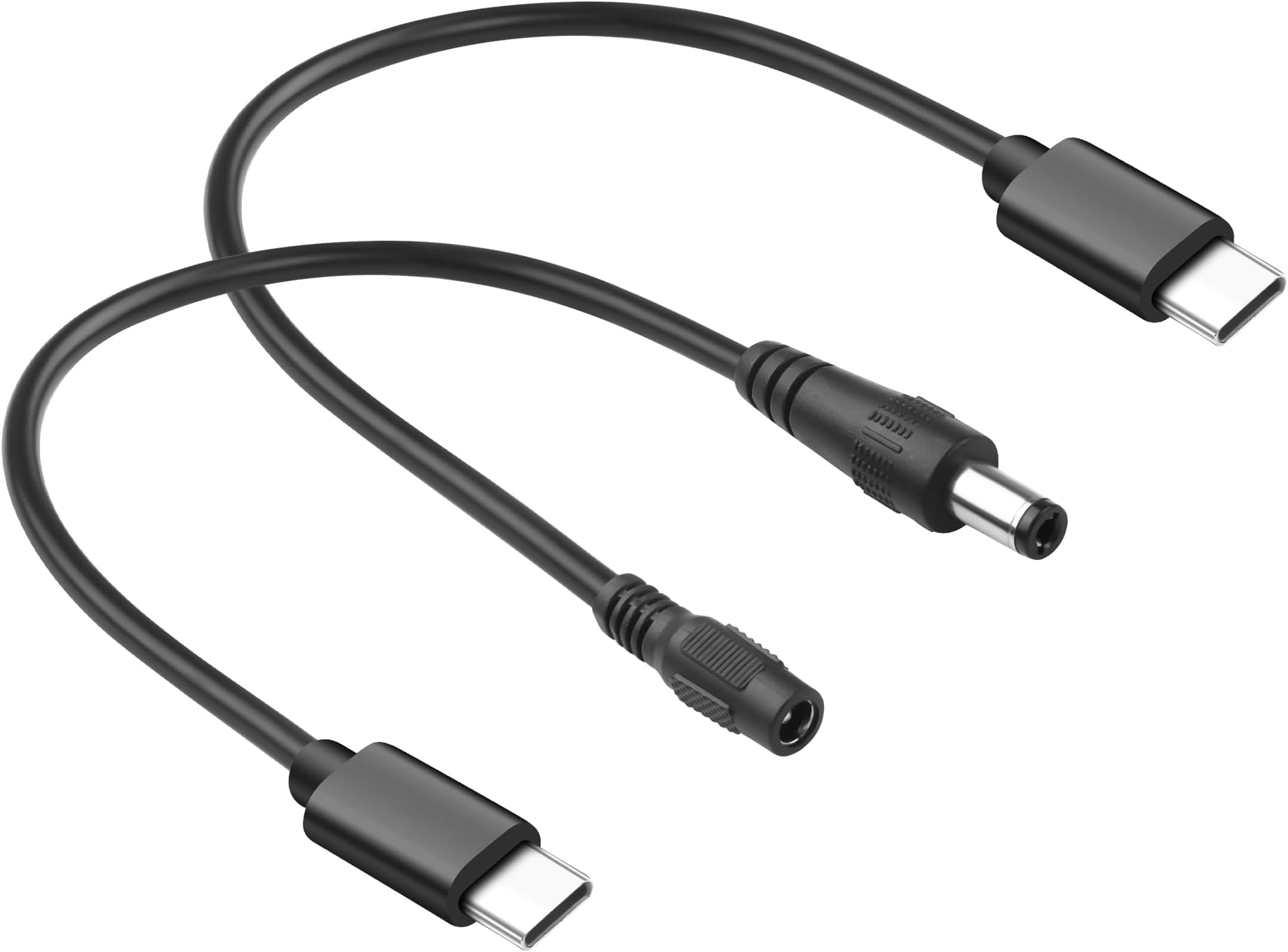 Type-C 3.1 to DC5.5x2.5mm Power Cable,12V 5A USB-C to DC5525 Male/Female Extension Charging Cable,USB-C Input to DC5.5x2.5mm Output Power Cord,for Surveillance,Routers,LED Lights-11in