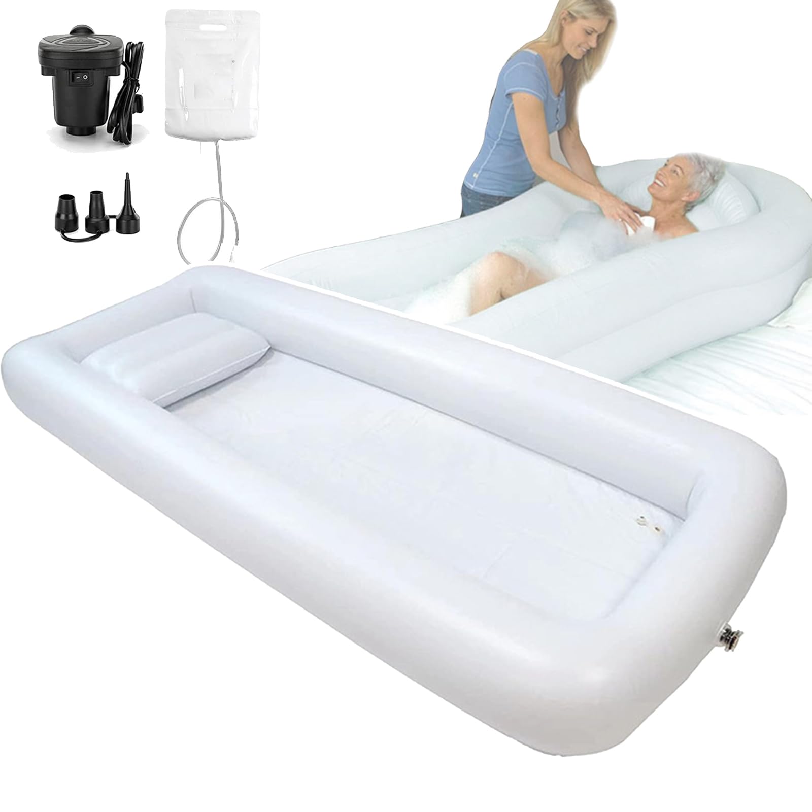 Bassin de lavage corporel gonflable pour soulager la toilette des handicapés