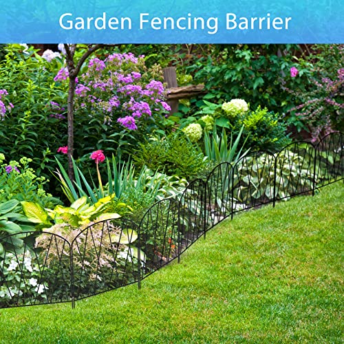 24 Packs Decorative Garden Fence 24.8ft (L) x 15.9in (H) Garden Fencing Panels Small Rustproof Animal Barrier Fence Border for Yard Patio Flower Beds Landscape Outdoor