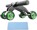 Portable Core Abdominal Ab 4 Roller Exerciser Push Up Stand Bar Abs Workout Fitness Gym Equipment with mat for Men and Women gallery image