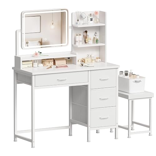 YeTom Vanity Desk with Mirror and Lights, Makeup Vanity Desk