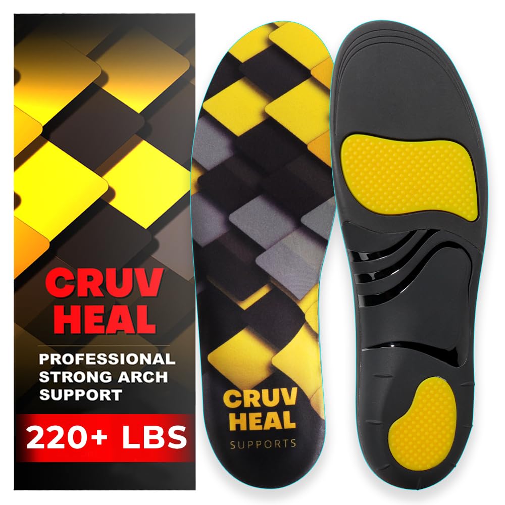 Plantillas Ortopédicas para el peso de 220+ lbs - Soporte de Arco Alto - Comodidad - Alivio del Dolor - Botas de Trabajo para Hombres y Mujeres (S, Rombos)