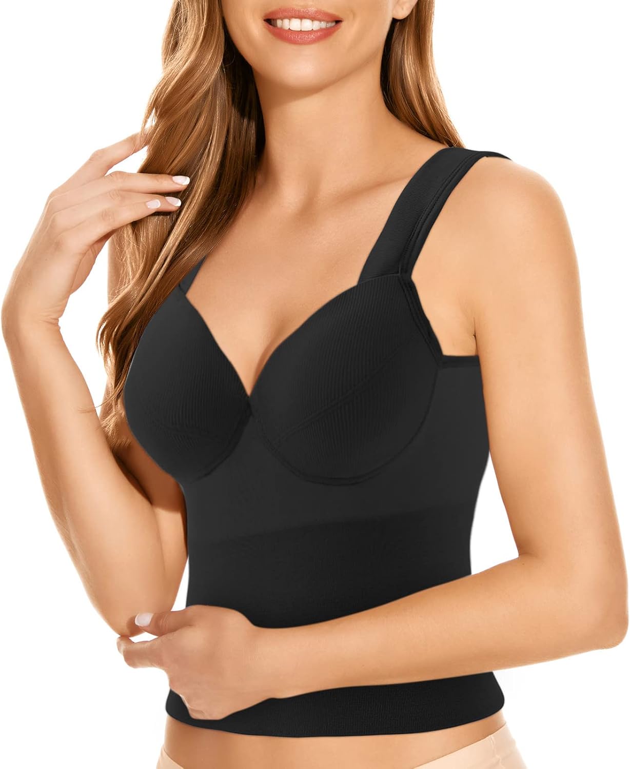 Reggiseno Senza Cuciture Donna Correzione Postura Reggiseno Donna Classico Top Soft Bra Estensione Reggiseno Yoga Bustier Reggiseno Imbottito Bralette T-Shirt Reggiseno Reggiseno Per Uso Quotidiano - Foto 10