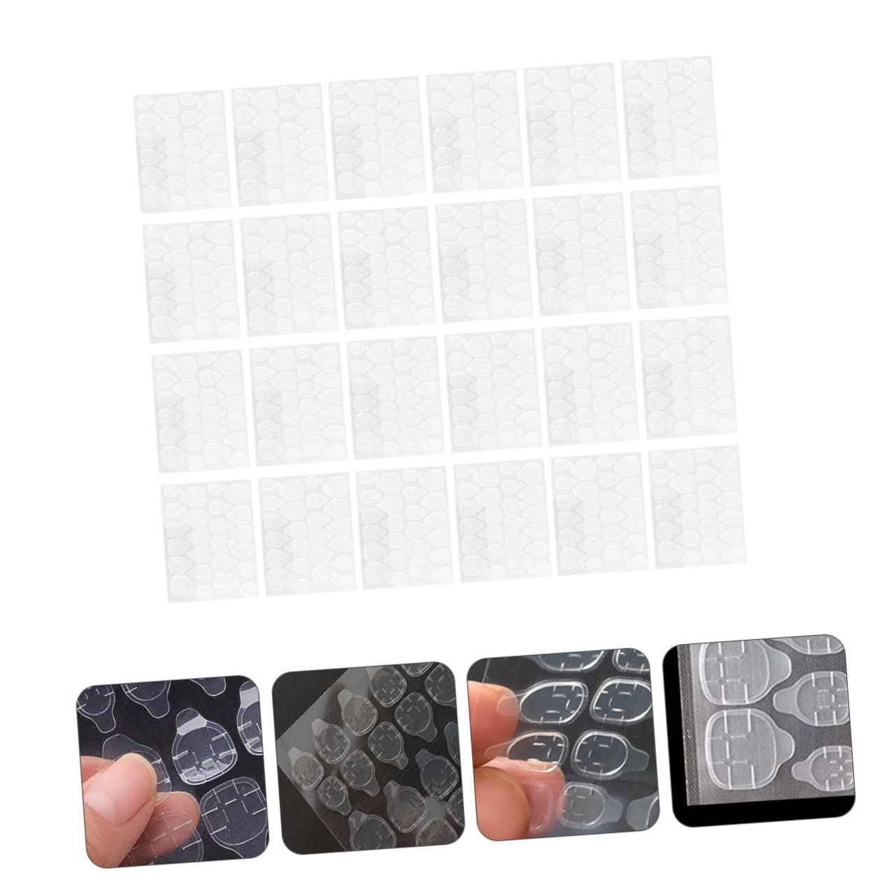 Healeved 160fogli Colla Gel Per Unghie Finti Adesivi Doppia Faccia Trasparenti Per Manicure Strisce Adesive Per Unghie Kit Per Nail Art Per Eventi e Feste