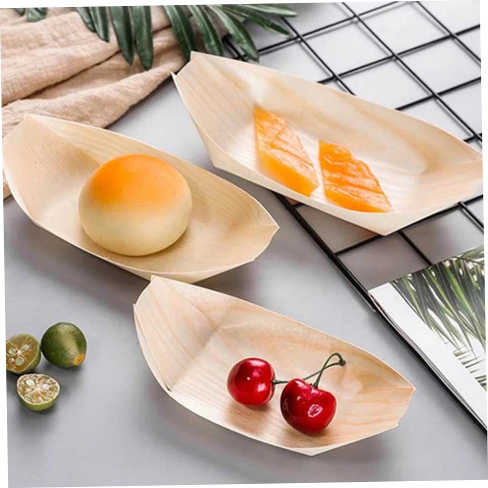Platos desechables de madera para sushi 7 pulgadas x50 miniatura 6