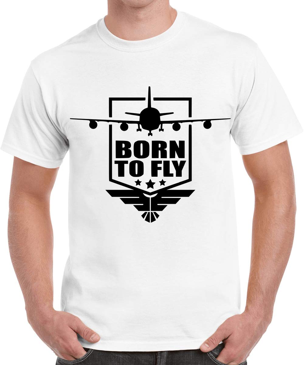 caseria Men's Cotton Printed T-Shirt -Born to Fly | 100% Cotton | Half Sleeves | Regular Fit | Printed | Round Neck | Graphic T Shirt-picture-10