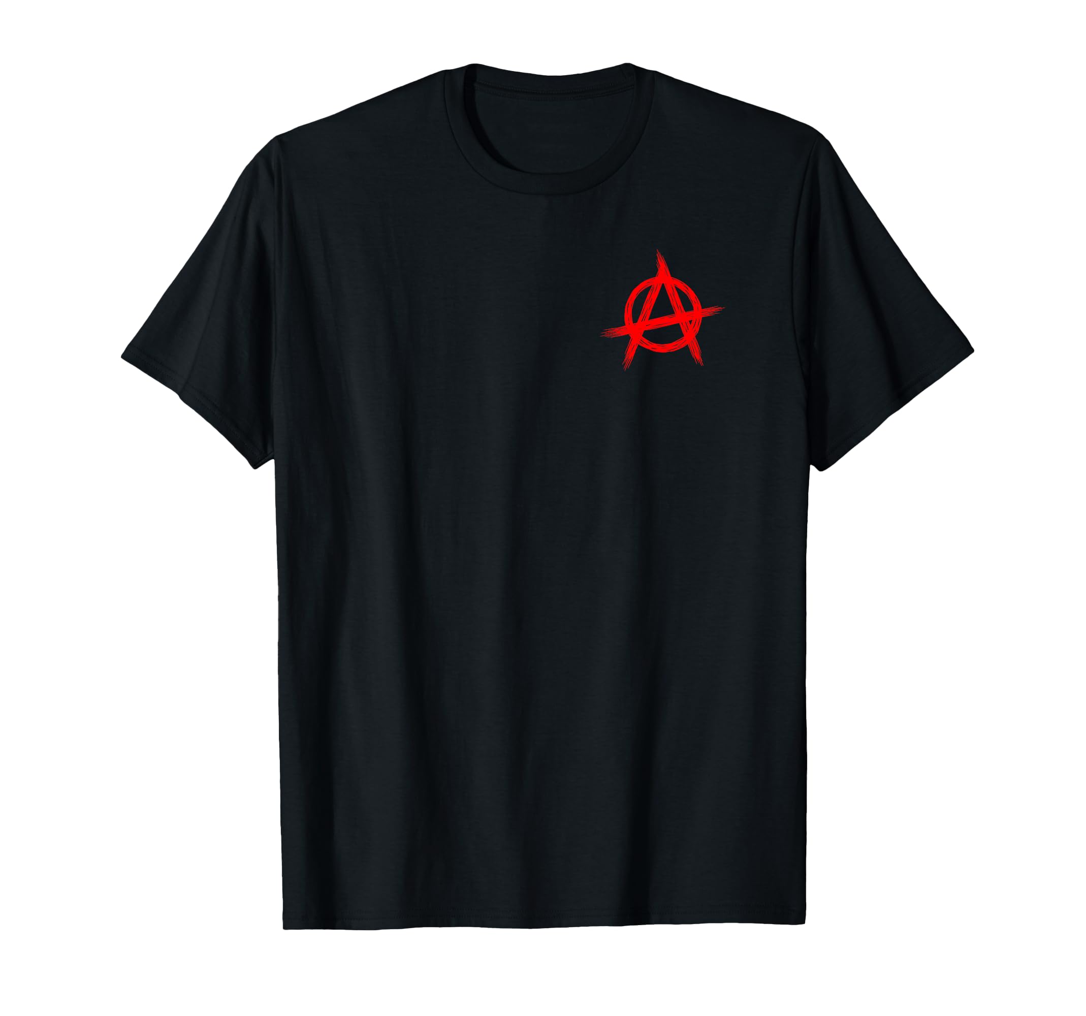 Red Anarchist Symbol Distressed Political Anarchy Rock Star T-Shirt