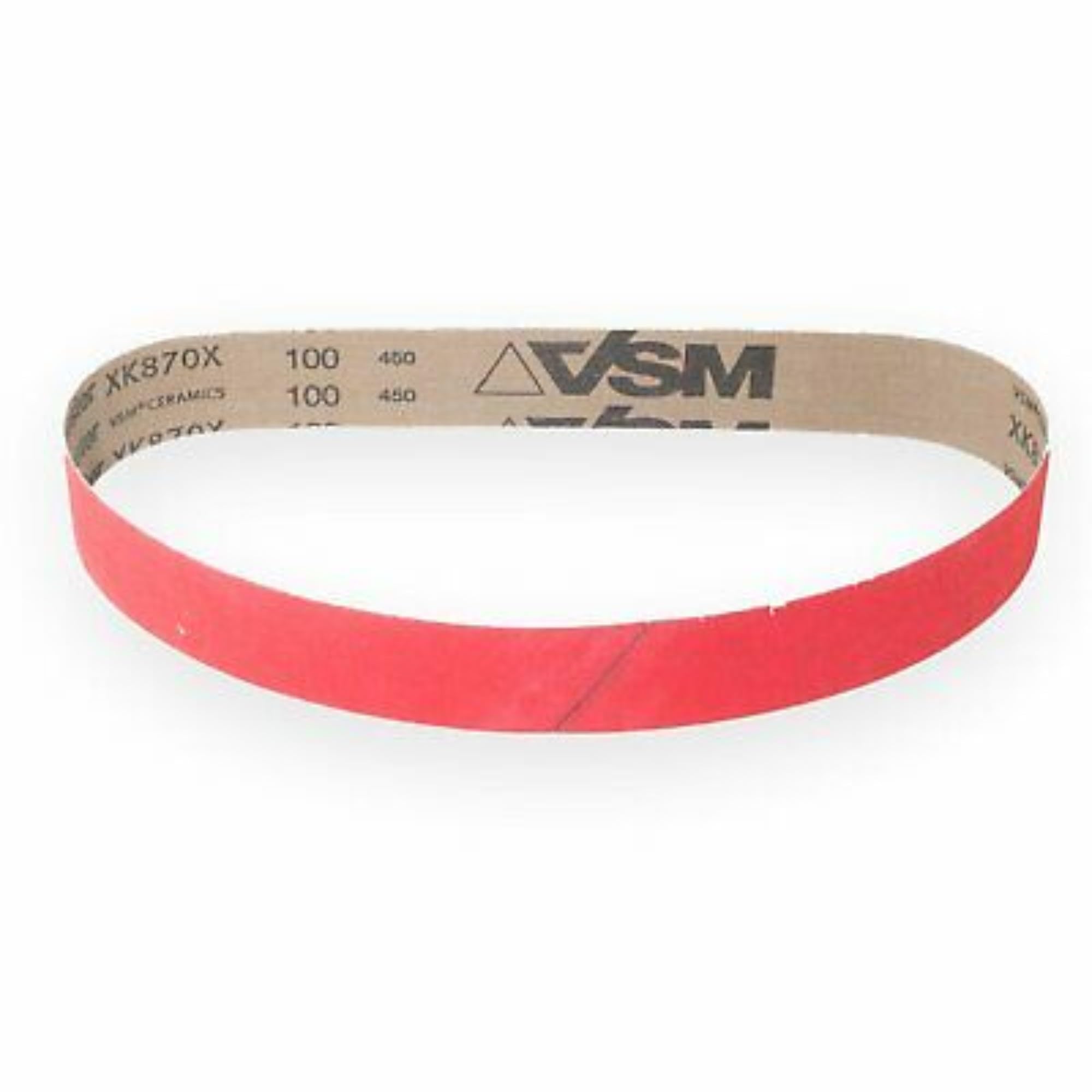 VSM Schleifbänder XK870F – 40 x 760 mm – Körnung P240 – 10 Stück – aggressives Keramikkorn für Metall Edelstahl – hochflexible Gewebeunterlage für Konturen – wasserfest – für Rohrbandschleifer