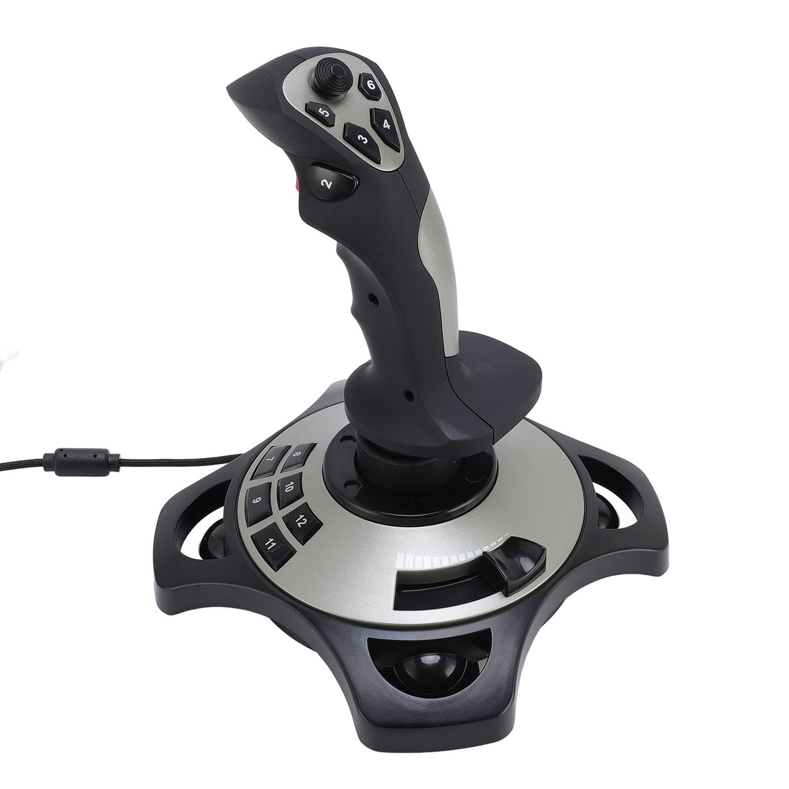 Tomantery Controlador de Joystick Flight Simulator USB con Cable con Vibración y Acelerador para Entusiastas de los Juegos