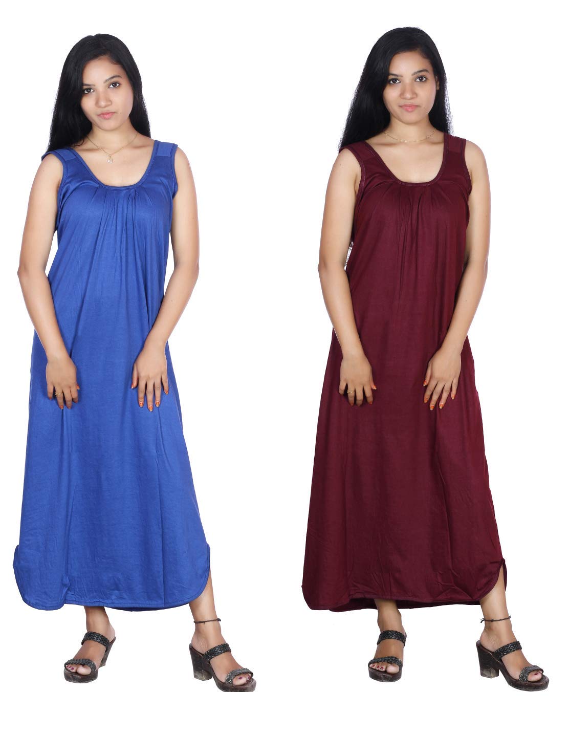 Women's Full-Length Cotton Nighty Slips – Ideal Winter Innerwear for Gowns, Maxis, and Nightwear (Pack of 2)-PN-image-4