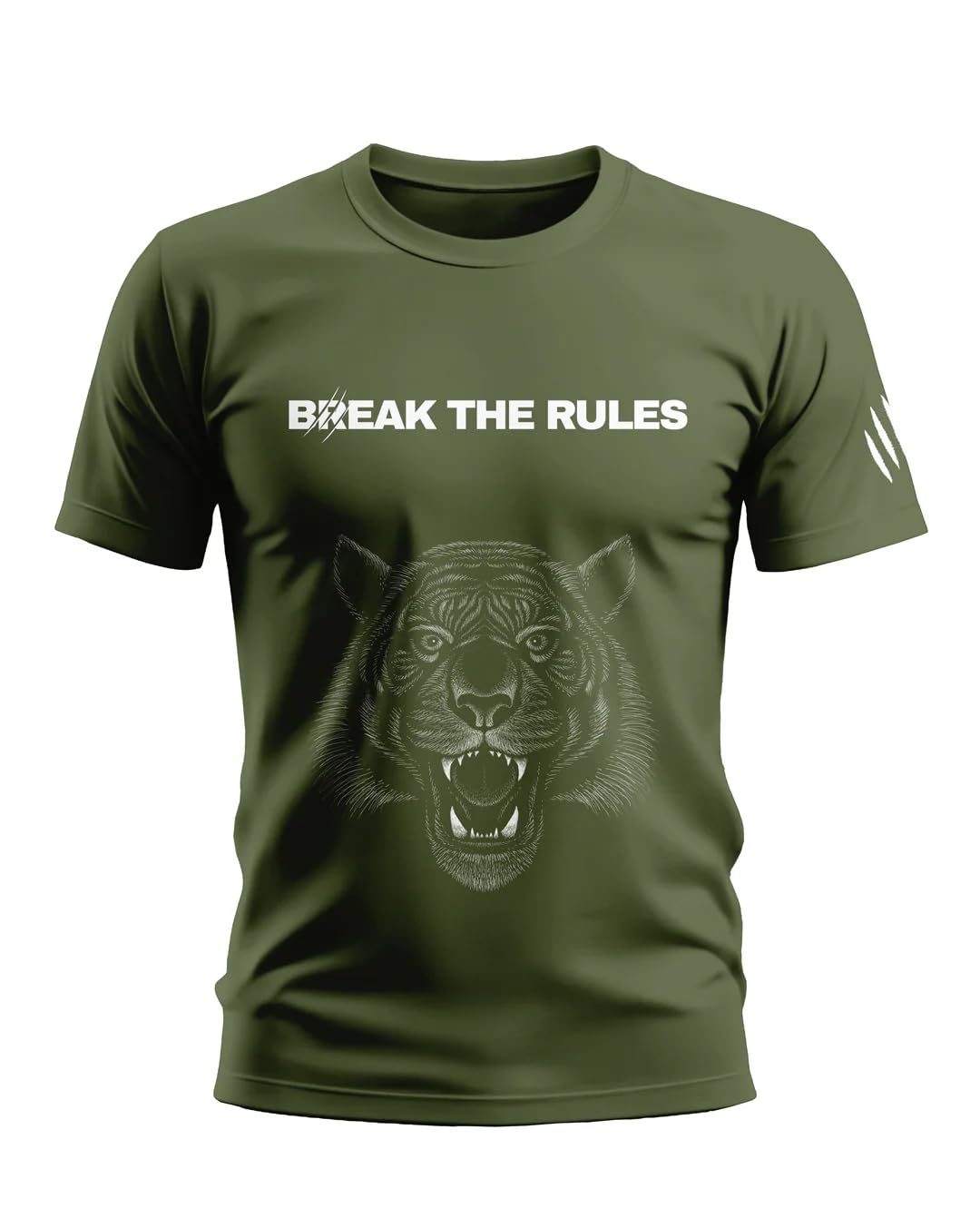 warriorworld Men’s Pure Cotton T-Shirt – Roaring Tiger Graphic with “Break The Rules” Slogan | Trendy Streetwear Tee-picture-12