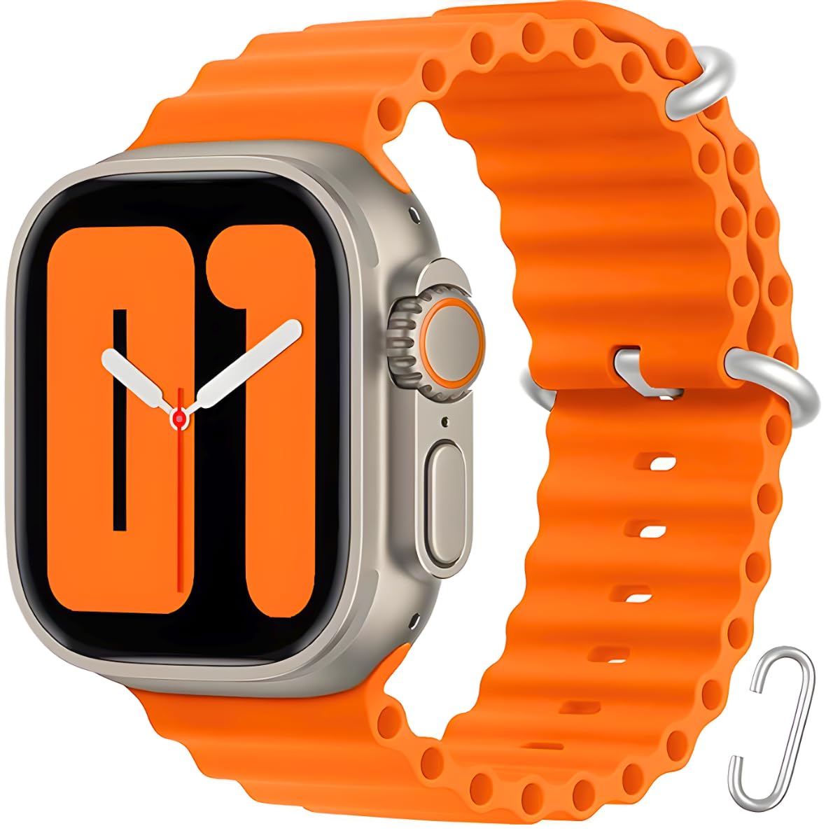 HUTSHI T800 Ultra Smart Watch 2.19” HD Display Advanced Blutooth Calling Sports Mode Heart Monitoring Wireless Charging IP68 in-Built Games iOS and Android (Tangerine Orange) (B0CPT6LFPM) Amazon Price History, Amazon Price Tracker