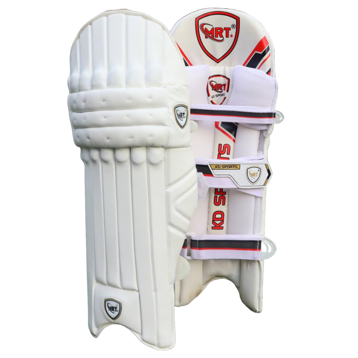 MRT Plus Sports Cricket Leg Guard | Lightweight & Durable Batting Pads | Shock-Absorbing Knee Protection | Comfortable & Secure Fit (White, Men, Right)-image-49