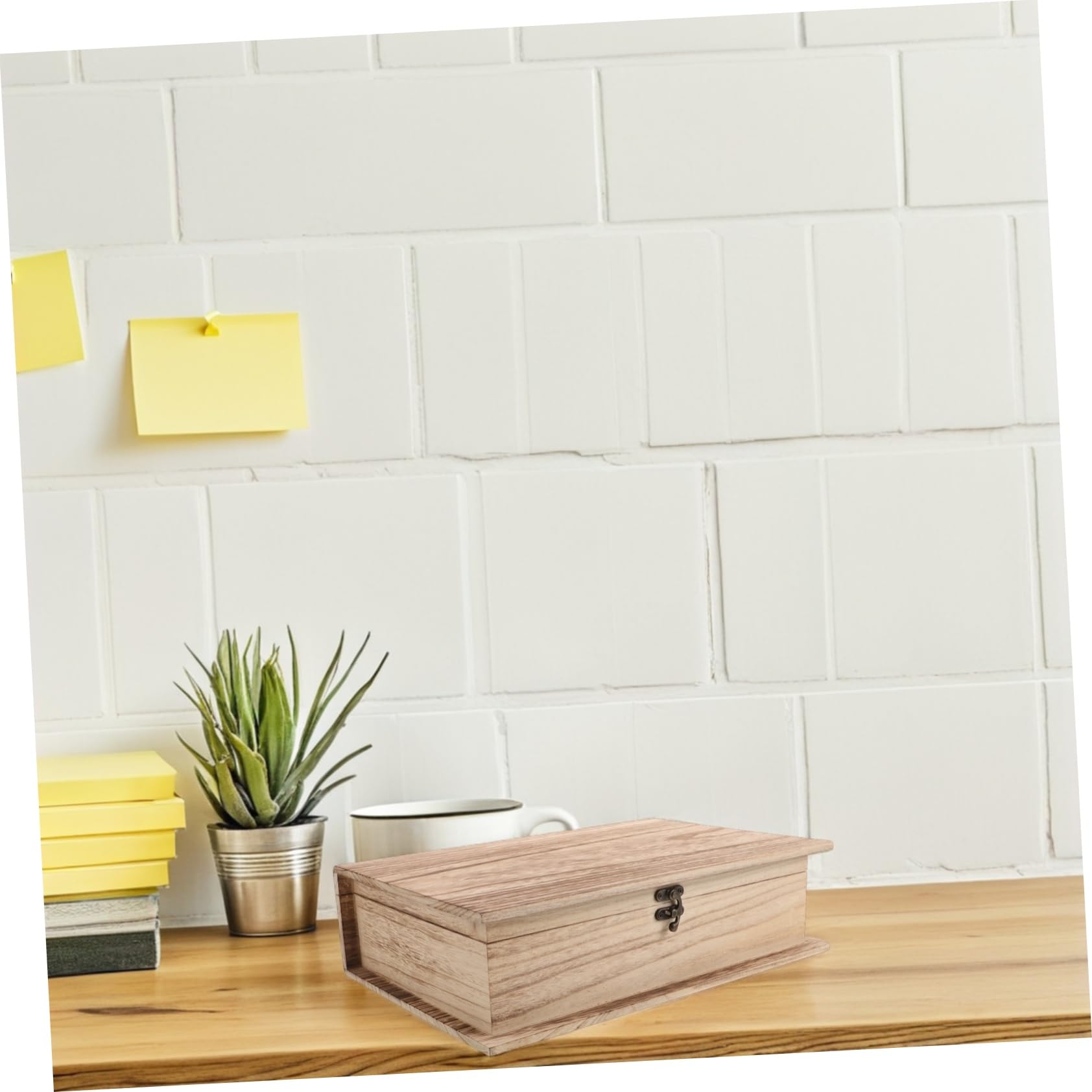 PartyKindom 2 Piezas Caja de Madera para Guardar la Biblia Joyero de Madera Caja de Recuerdos con Tapa de Escritorio para Tarjetas Joyas Recuerdos Decorativa Dormitorio