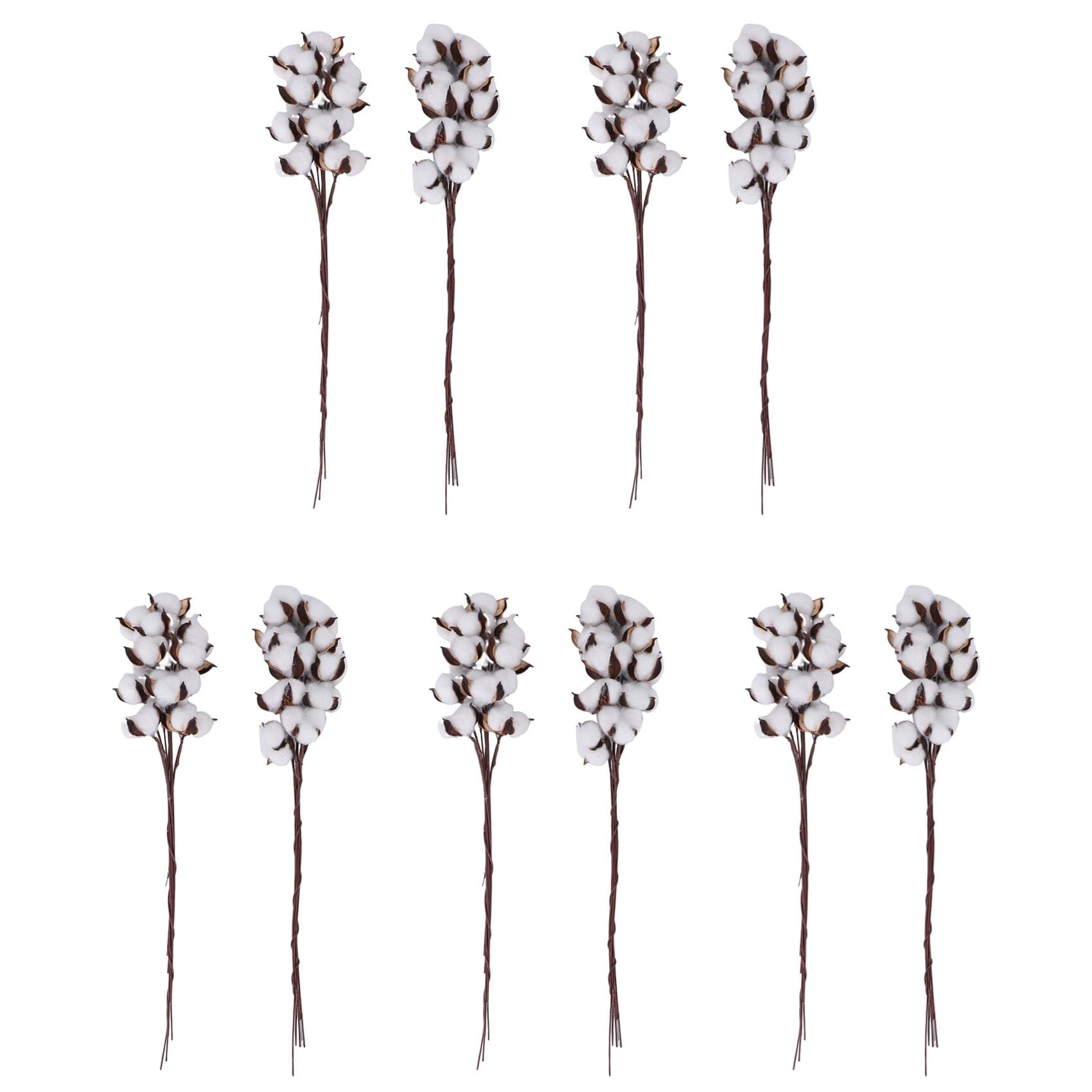 Tiges de coton artificielles décorations de ferme | Bouquet fausses fleurs pour vase salon