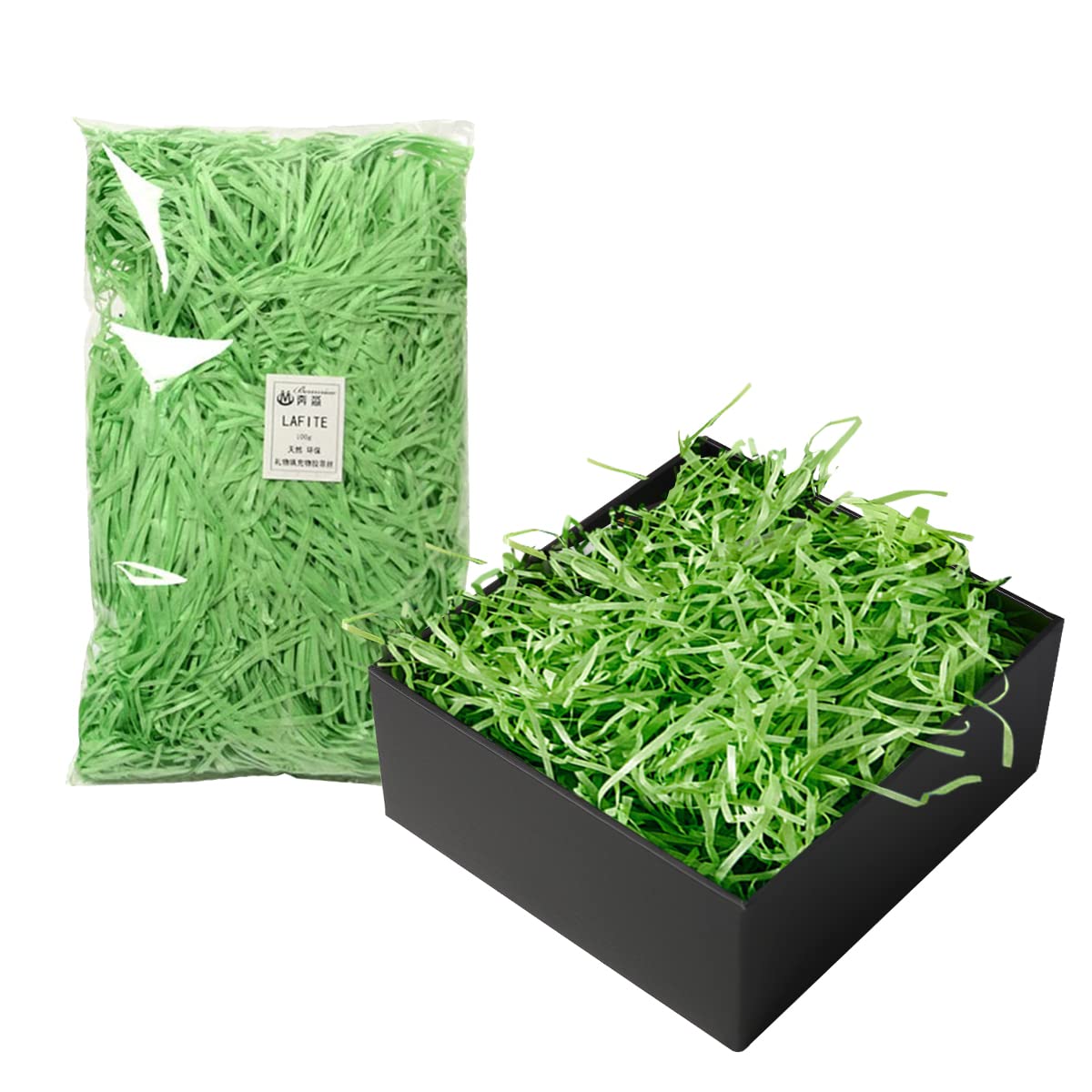 COFEETBO Basket Grass,Crinkle Cut Tissue Paper for Easter Gift Box Wrapping Packing Filling,Recyclable DIY Craft Basket Shred Confetti Raffia Paper Filler,100g 3.53oz Party Decoration