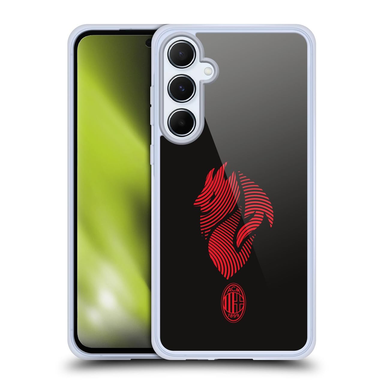 Head Case Designs Licenza Ufficiale AC Milan Logo Grafica Custodia in Gel [Protezione di Grado Militare] Compatibile con Samsung Galaxy A55 5G