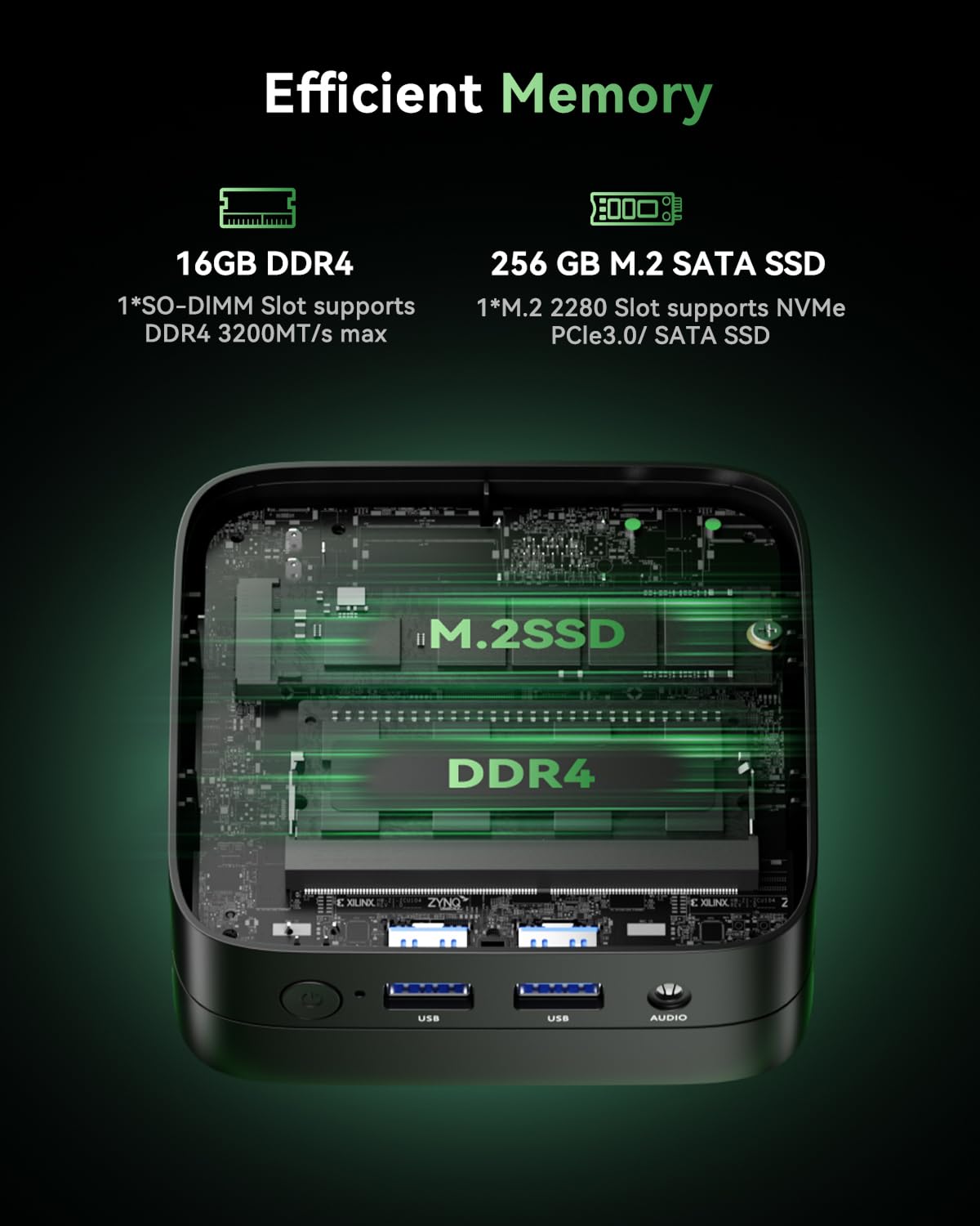 KAMRUI Mini PC, Essenx E1 Mini Computador N95 (até 3,4 GHz), 16GB