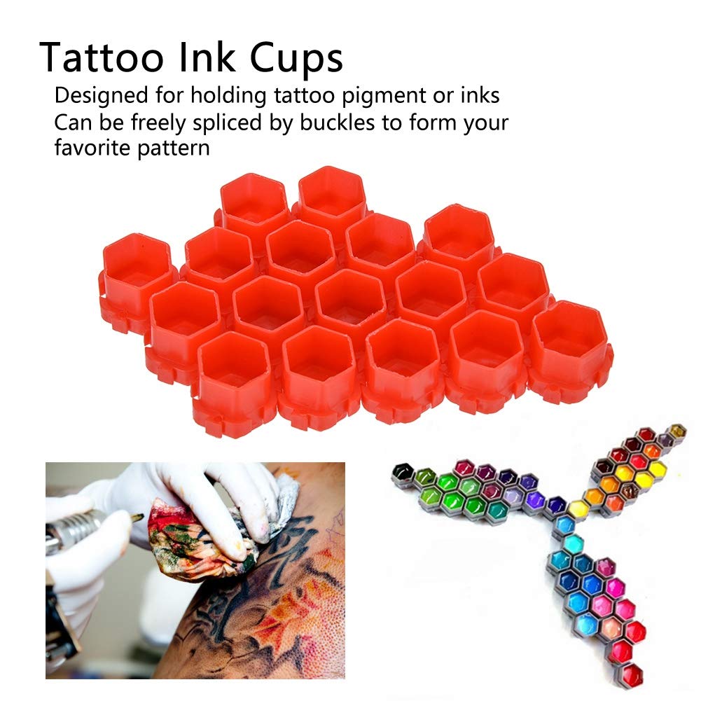 Brrnoo Tattoo Ink Cups, 200 Pcs Disposable Tattoo Ink Cups, Small, Variety Pack (Red) - Image 4