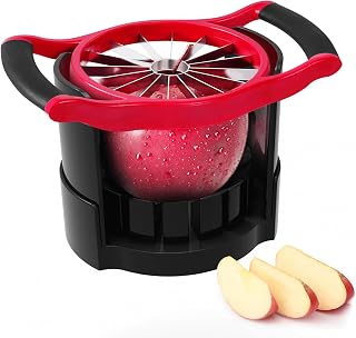 Newness Upgraded 5.12" Large Apple Slicer - Cuts 16 Thin Slices All Way Through, Heavy-Duty Stainless Steel Corer for Apples, Fruits & Veggies - Dishwasher Safe