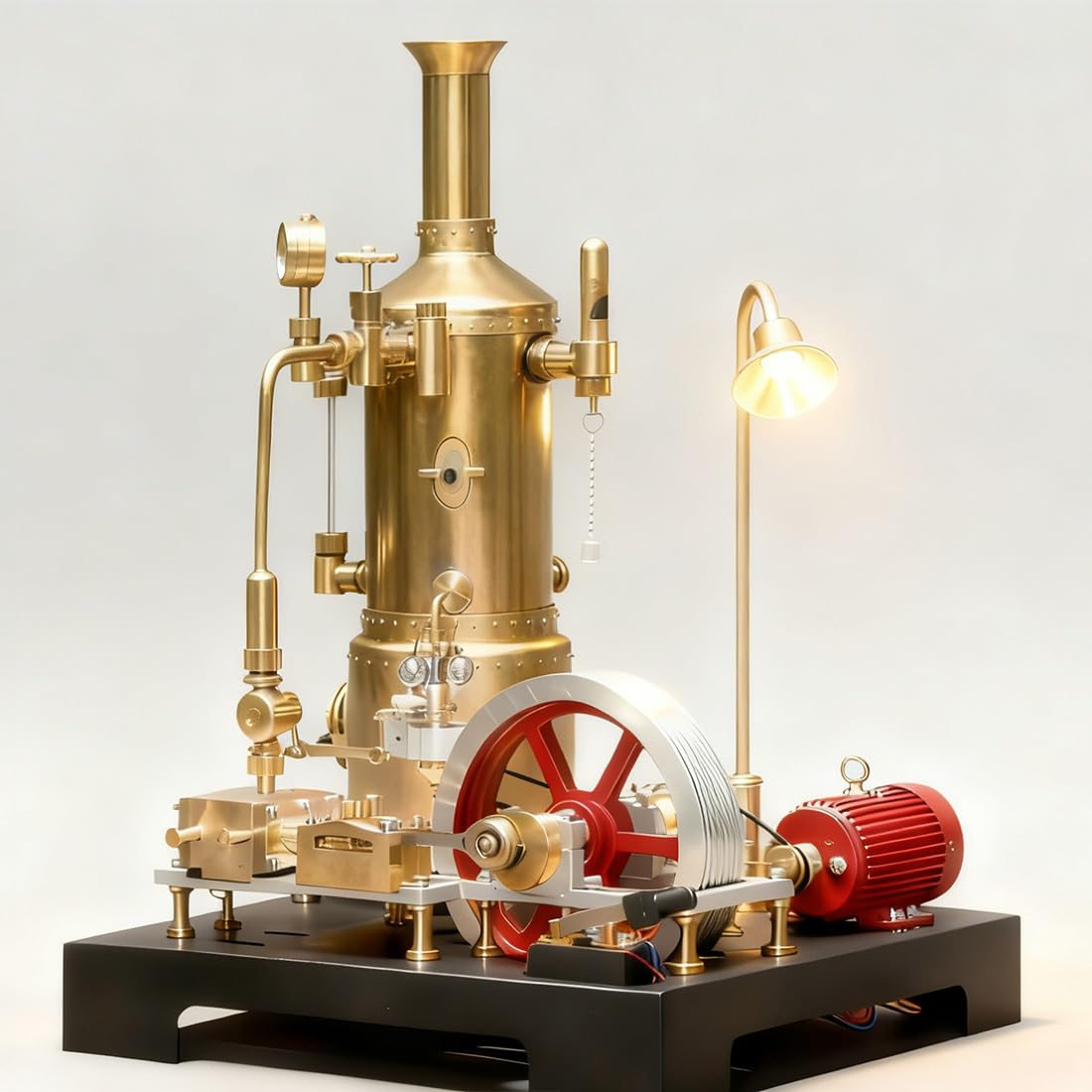 Retrol SE-03 Funktionierende Dampfmaschine, 38-teiliger DIY-Dampfmaschinen Modellbausatz mit Kessel, Generator & Lampe, Physik-Experimentierkasten und Sammlermodell für Erwachsene