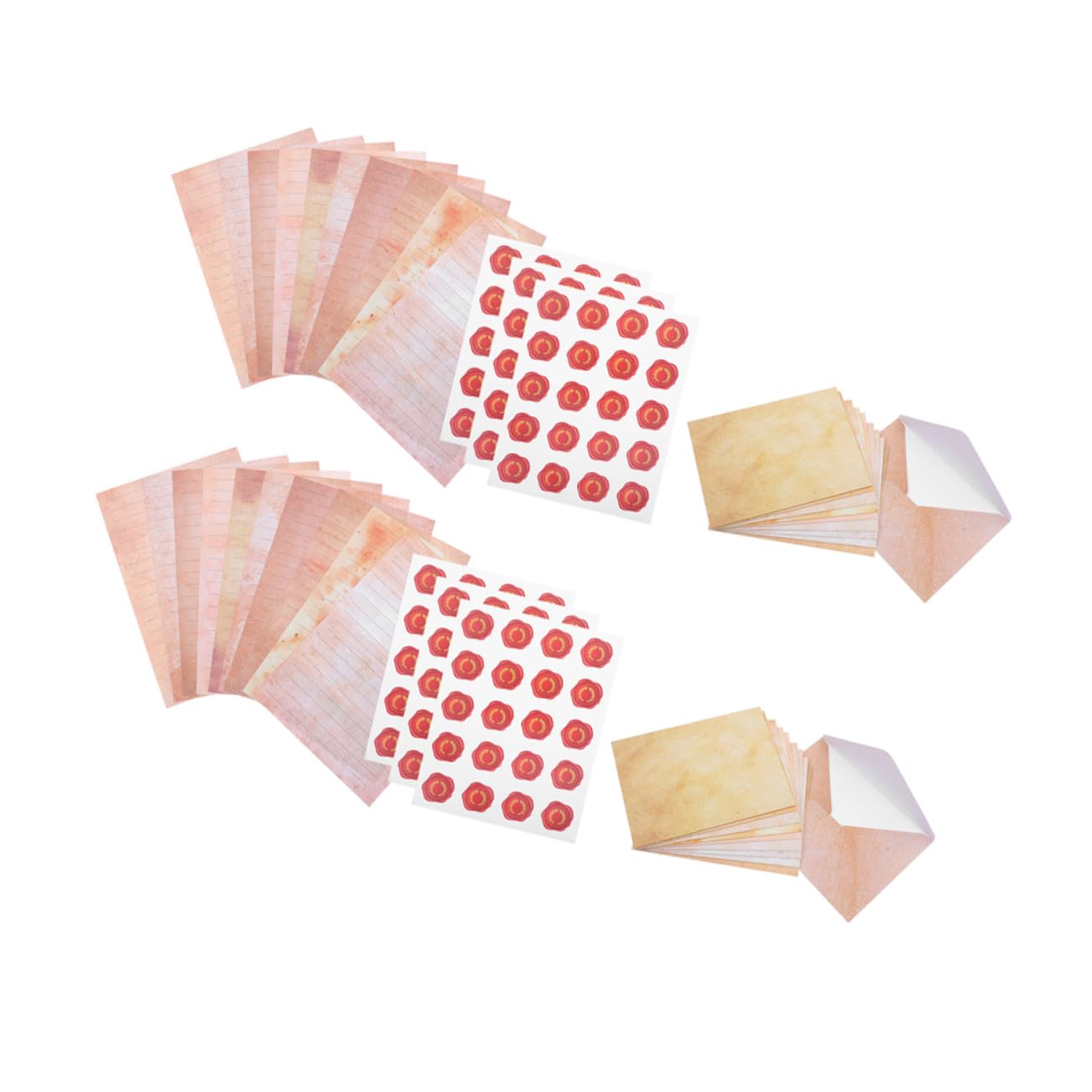 100sätze Vintage Briefpapier Set mit Umschlägen und Aufklebern Altes Briefpapier im Retro-stil Dekoratives Schreibwaren für Handgeschriebene Nachrichten und Karten